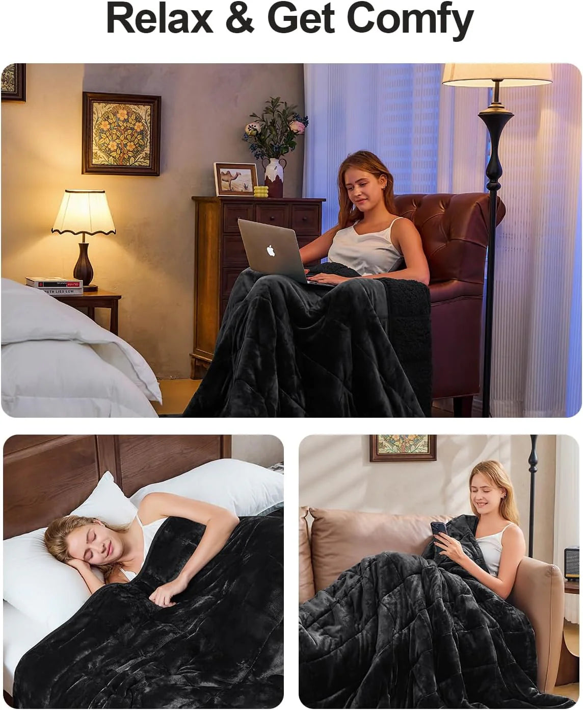 Sherpa Fleece Weighted Blanket 15 lbs 60"x 80"