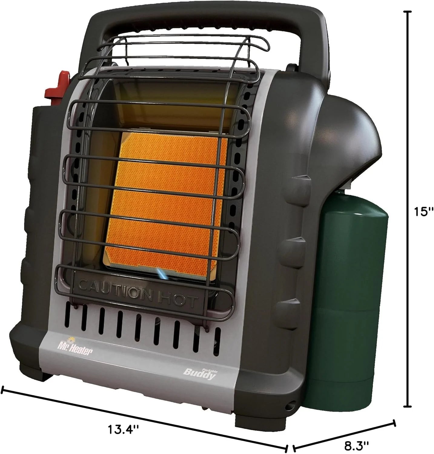 Portable Propane Radiant Heater, 4,000-9,000 BTU, for campers, workshops, patios, and more