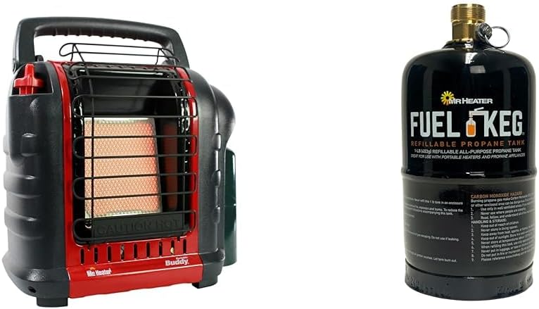 Portable Propane Radiant Heater, 4,000-9,000 BTU, for campers, workshops, patios, and more