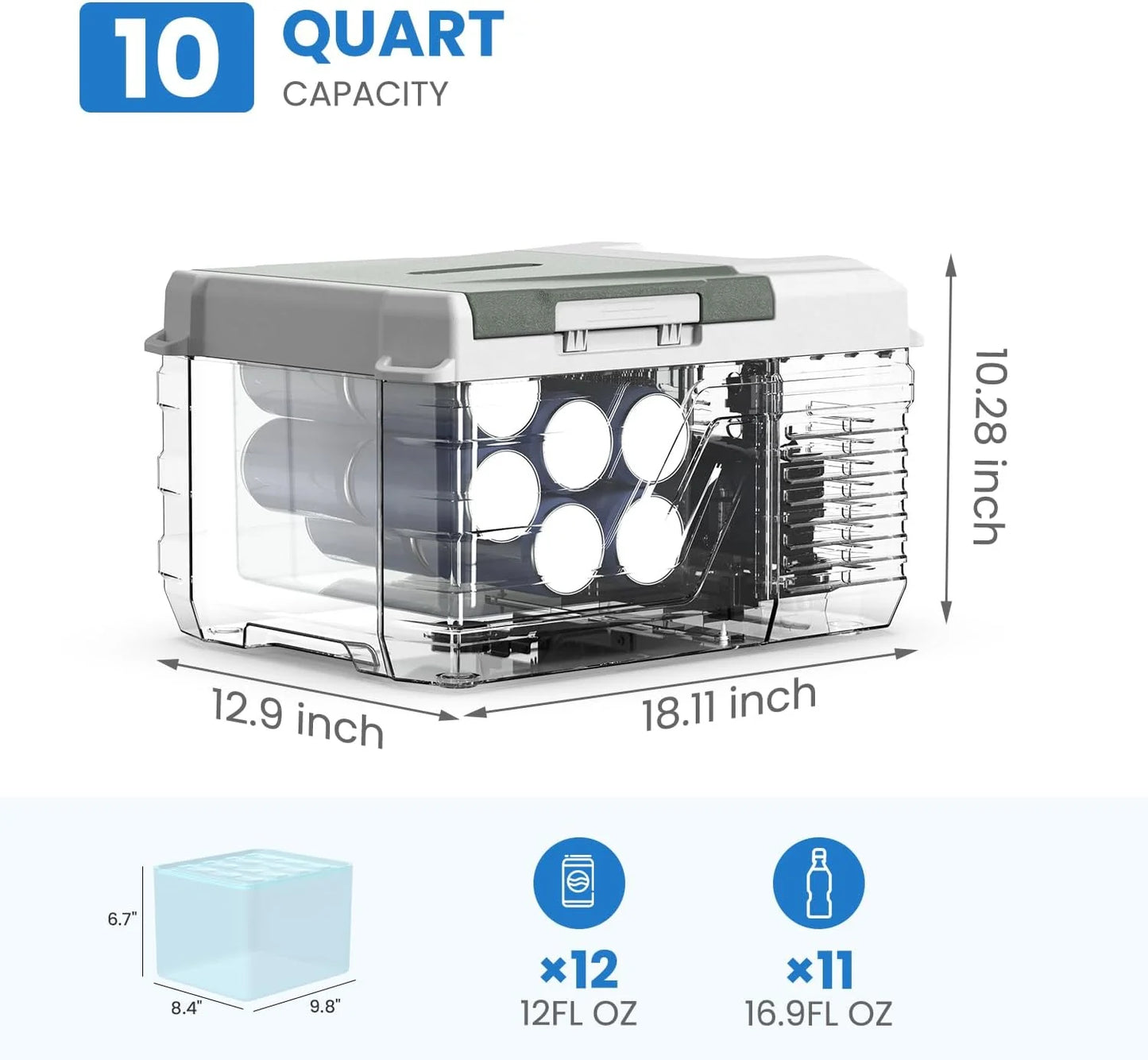 Alpicool 12 Volt Refrigerator 12V Car Fridge 10 Quart Small Car Refrigerator Portable Fridge 12/24V DC 110~240 Volt AC for Truck RV Camper SUV Portable Freezer Electric Cooler for Camping (-4℉-68℉)