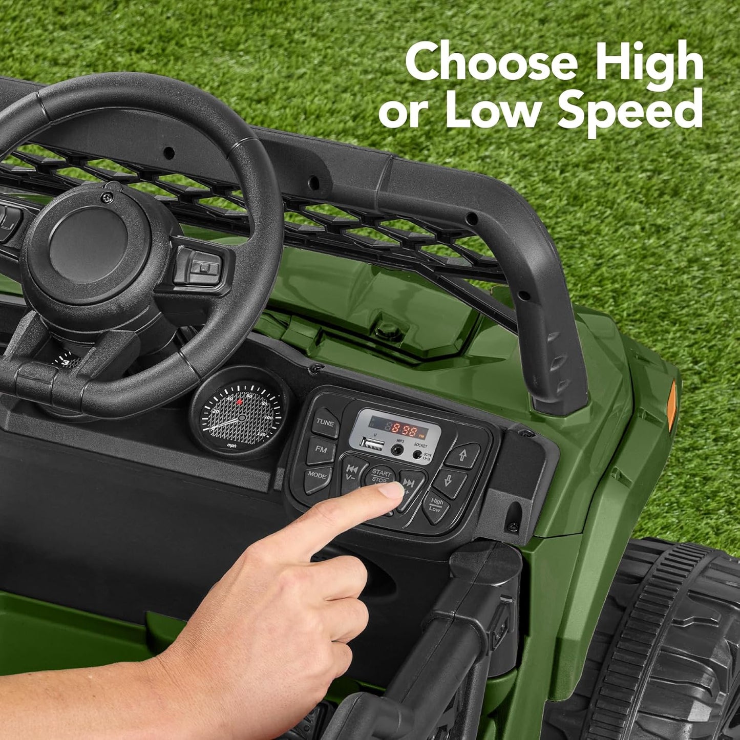 Children's black UTV electric children's car