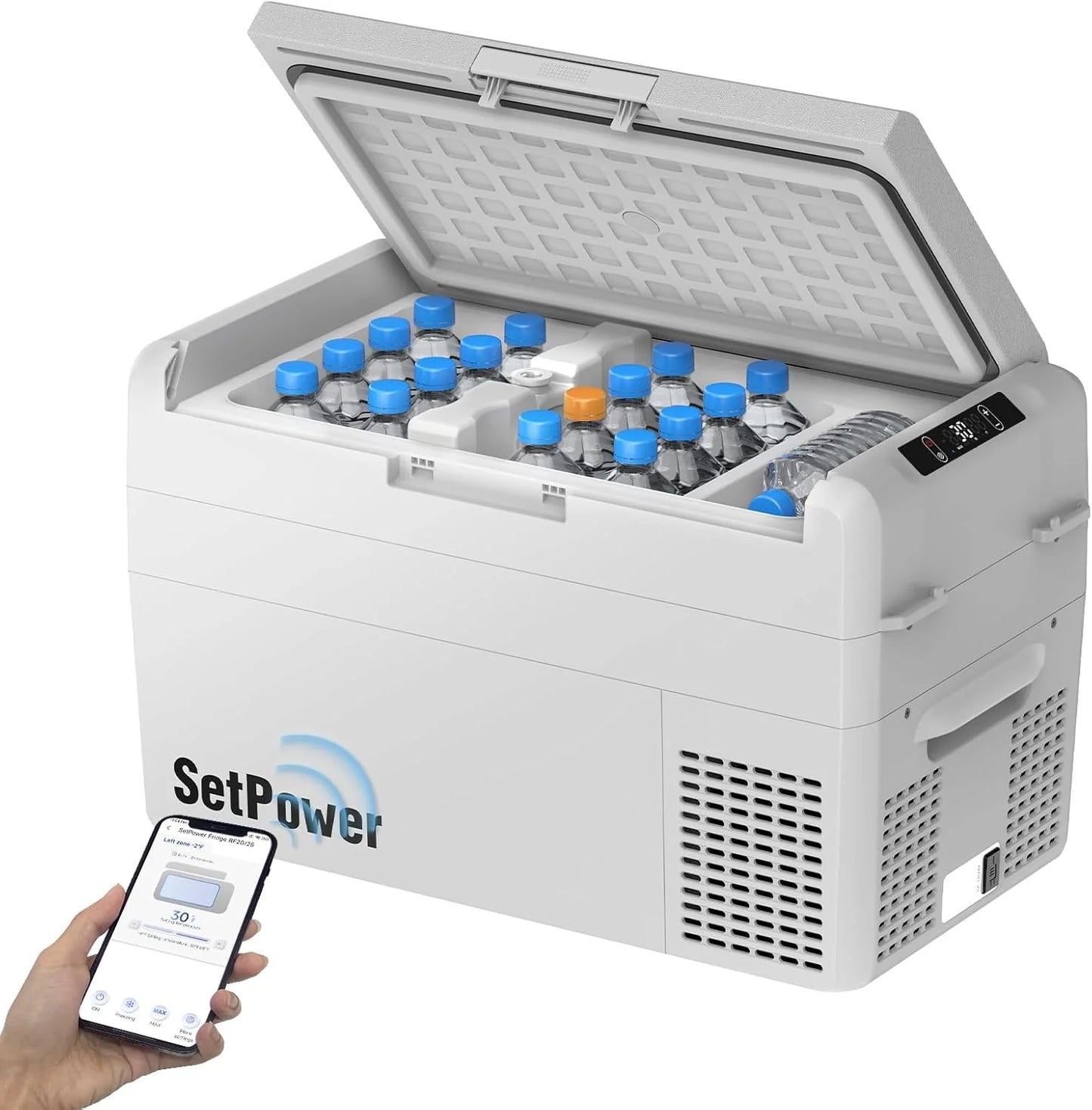 12V Refrigerator 21 Quart Portable Freezer 50 Hours Keep Cool,Electric Cooler for Vehicles Car Refrigerator 12V Portable Fridge for Car Camping Truck Van RV SUV Road Trip Travel RF20