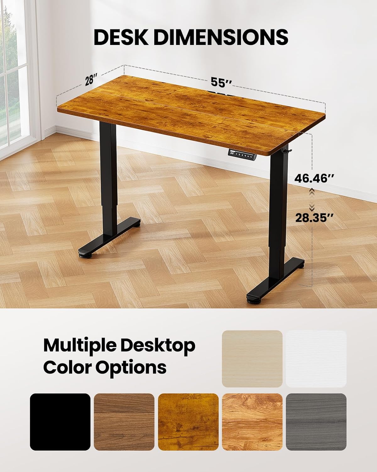 Height Adjustable Electric Standing Desk 47.2 x 23.6 Inches