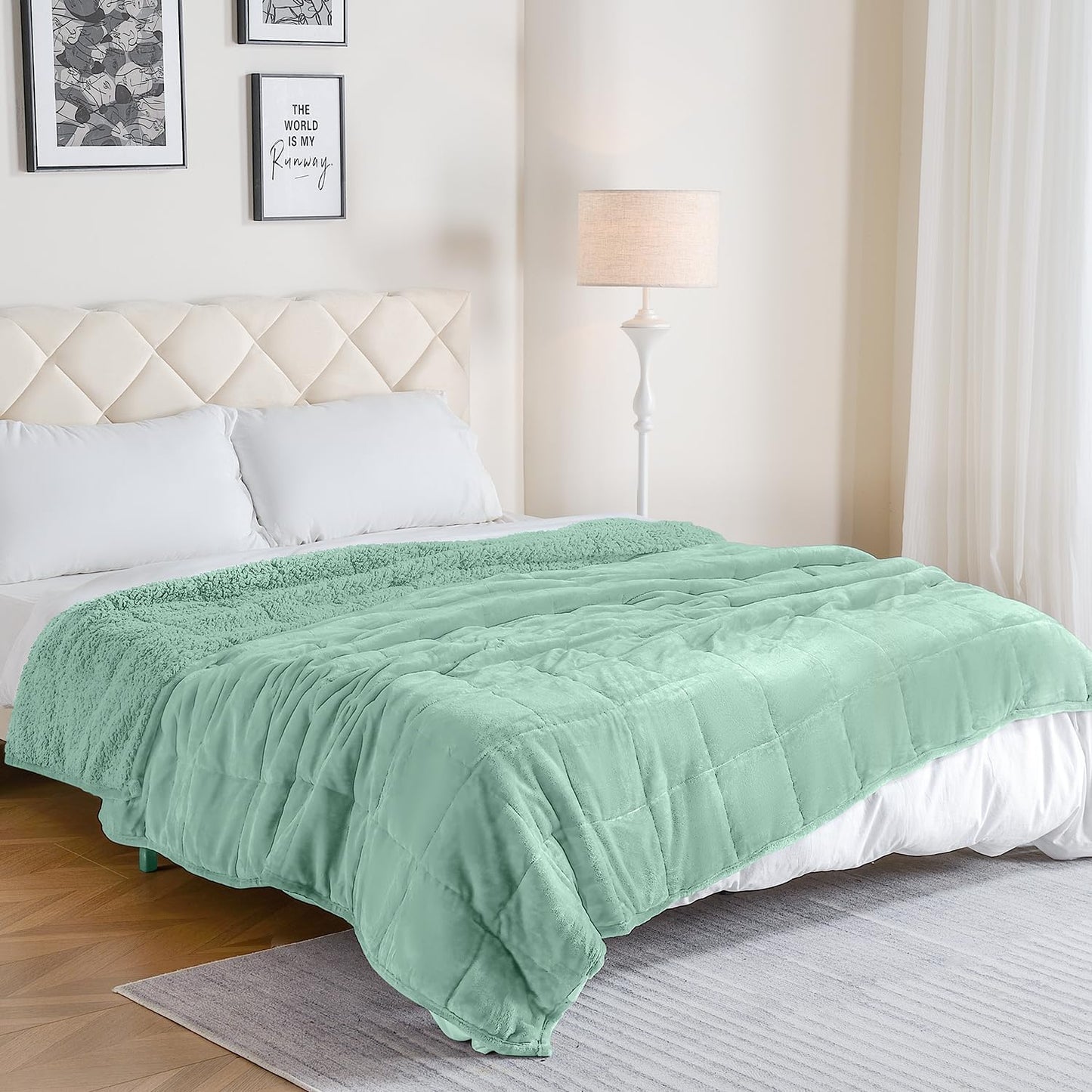 Weighted Blanket Queen Size 15lbs 60x80 inches with Soft Plush Fleece