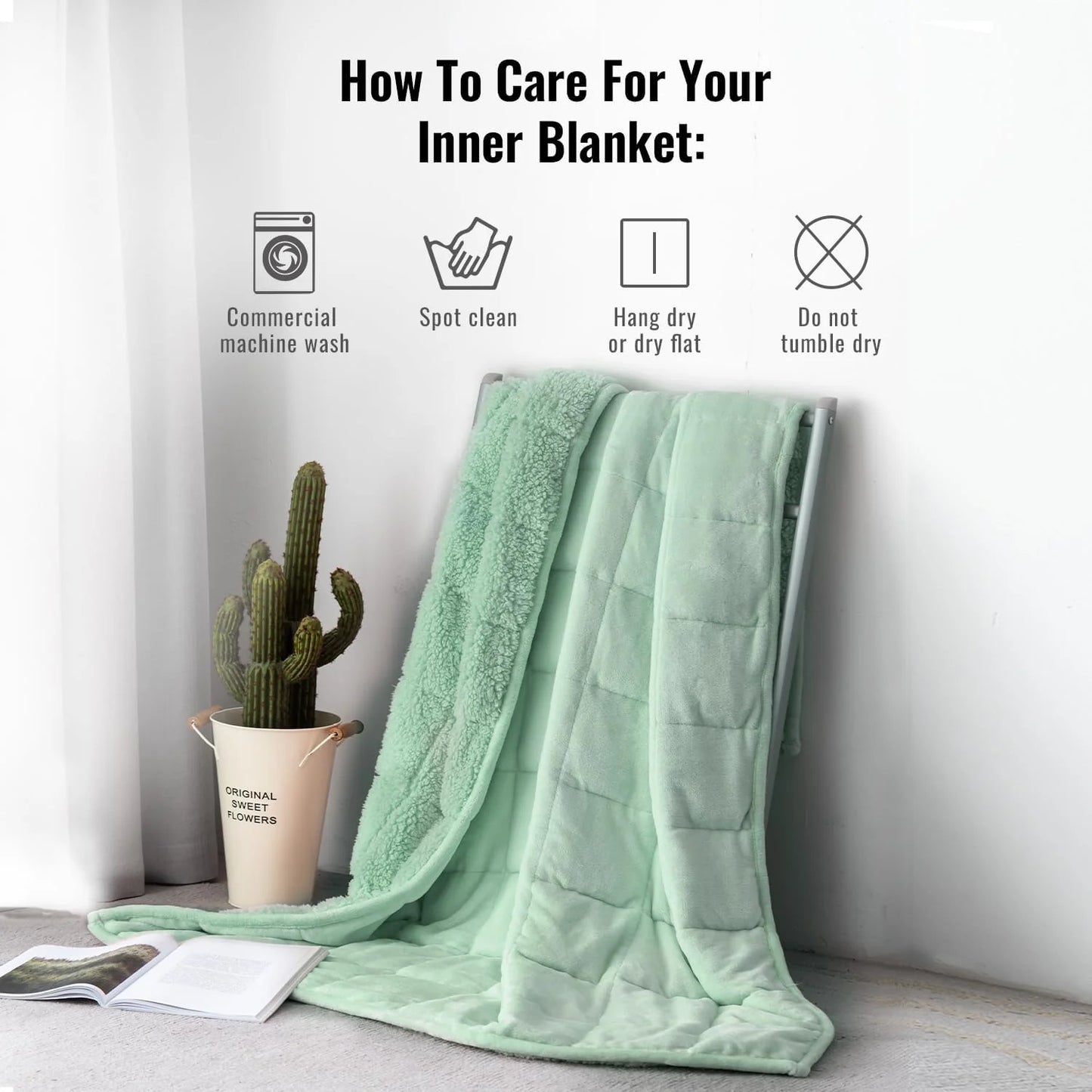 Weighted Blanket Queen Size 15lbs 60x80 inches with Soft Plush Fleece