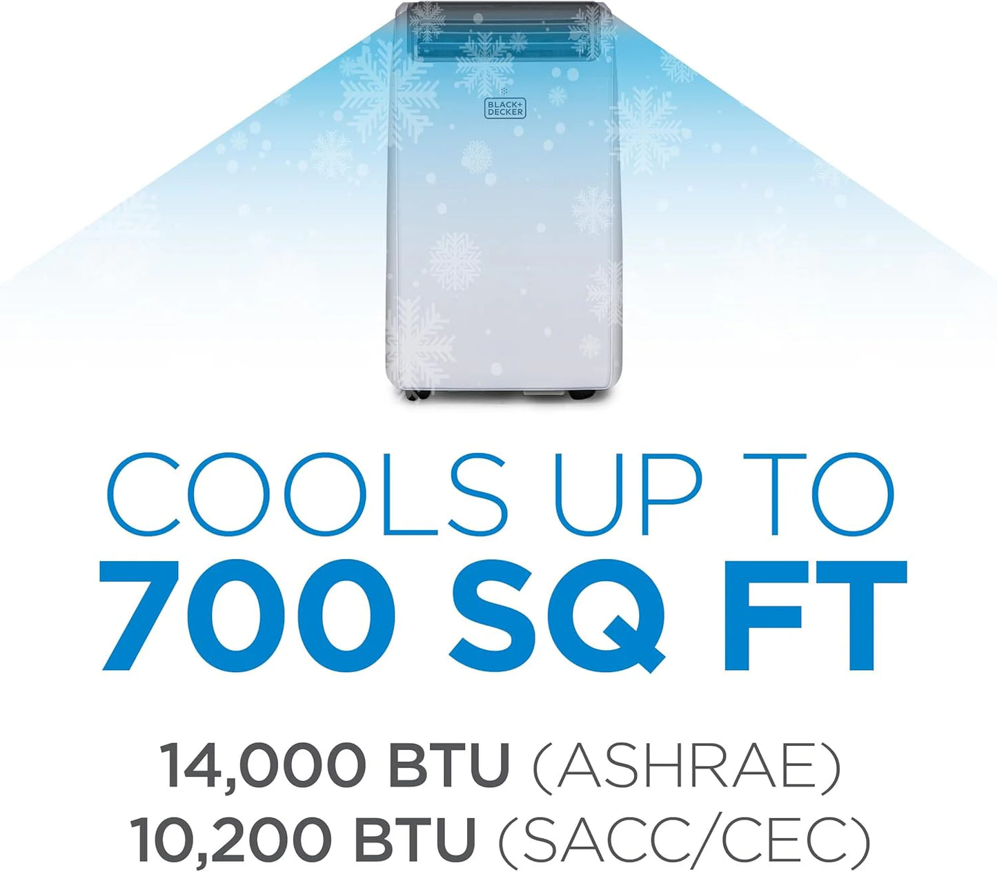 BLACK+DECKER 8,000 BTU Portable Air Conditioner for Rooms up to 350 Sq