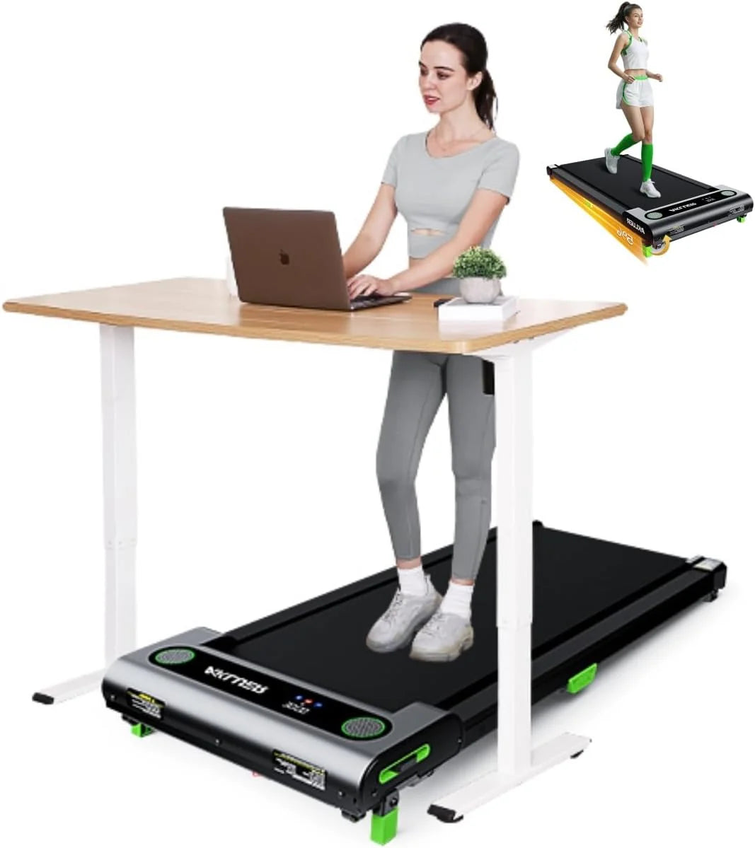 Akluer Inclined Home Treadmill 2.5 HP Small Under-Desk Treadmill with Remote Control and LED Display