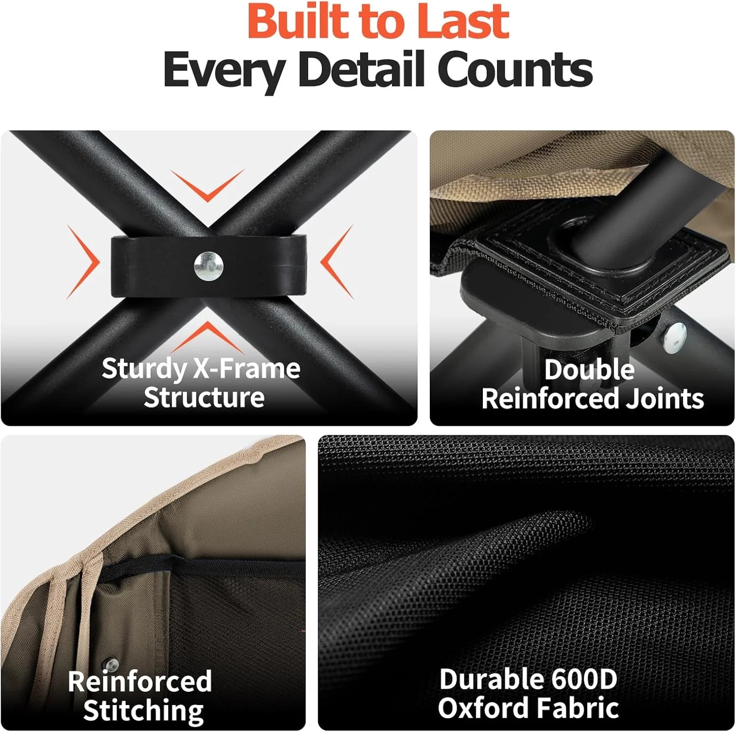 Extra Large Double Camping Chair - 2 Person Comfortable Sofa Chair Adult Loveseat - Heavy Duty Lawn Chair