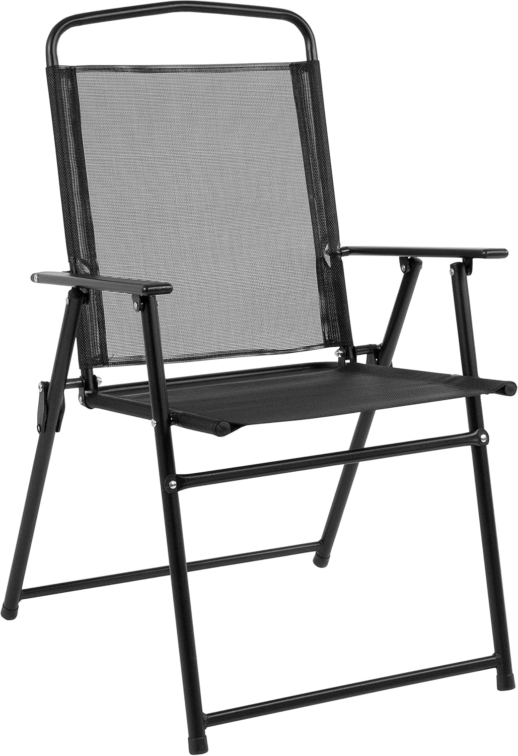 EMMA + OLIVER 6 Piece Brown Patio Garden Set with Umbrella Table and Set of 4 Folding Chairs