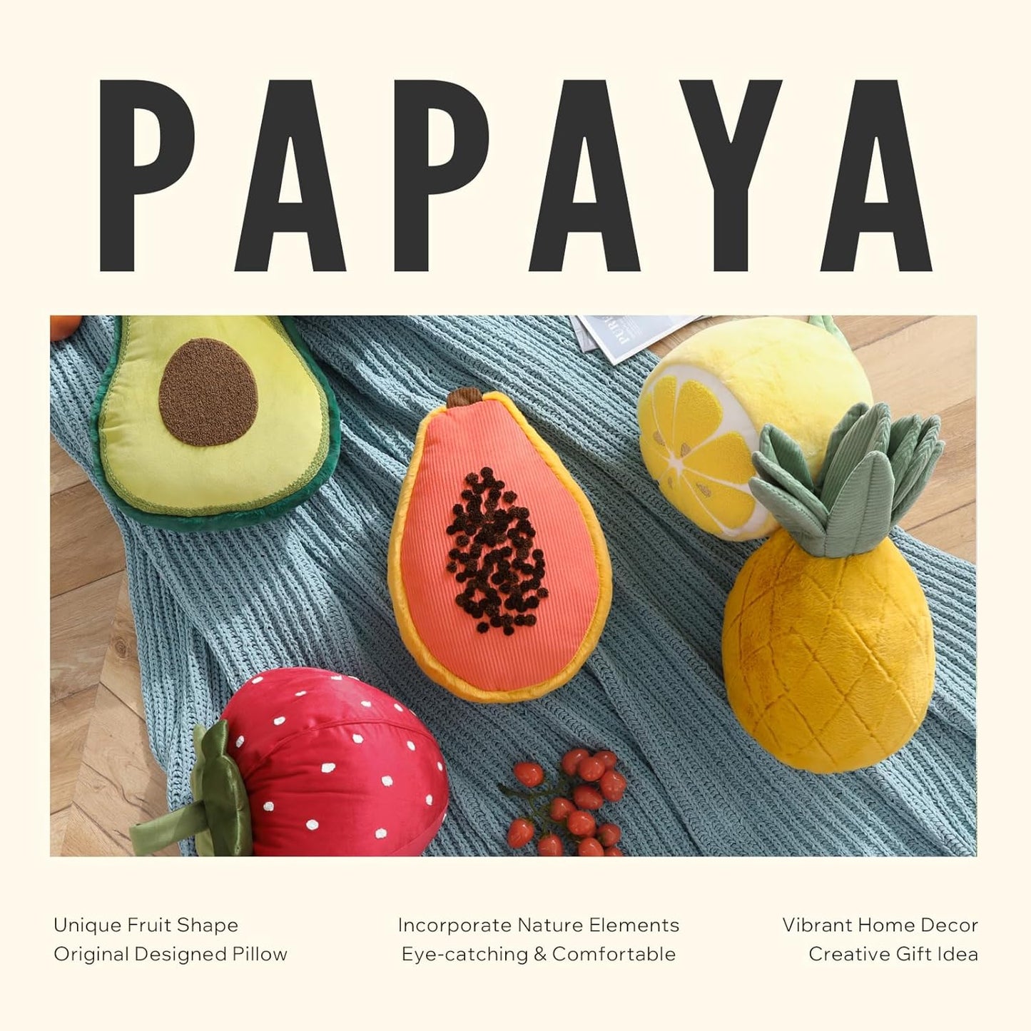 Fruit Shaped Pillows Series Grapefruit Shaped Throw Pillow