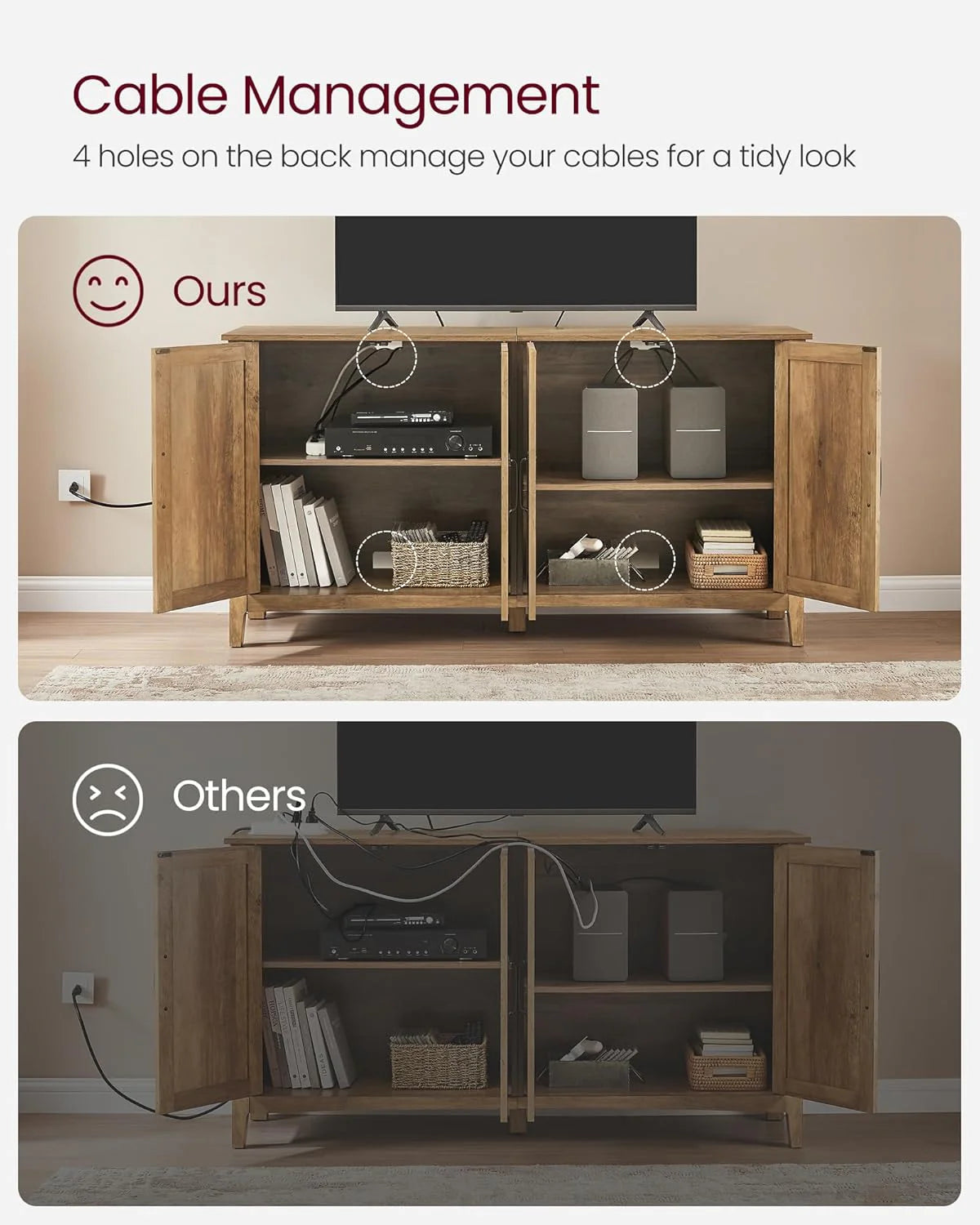 Storage Cabinet Buffet Cabinet with Adjustable Shelves