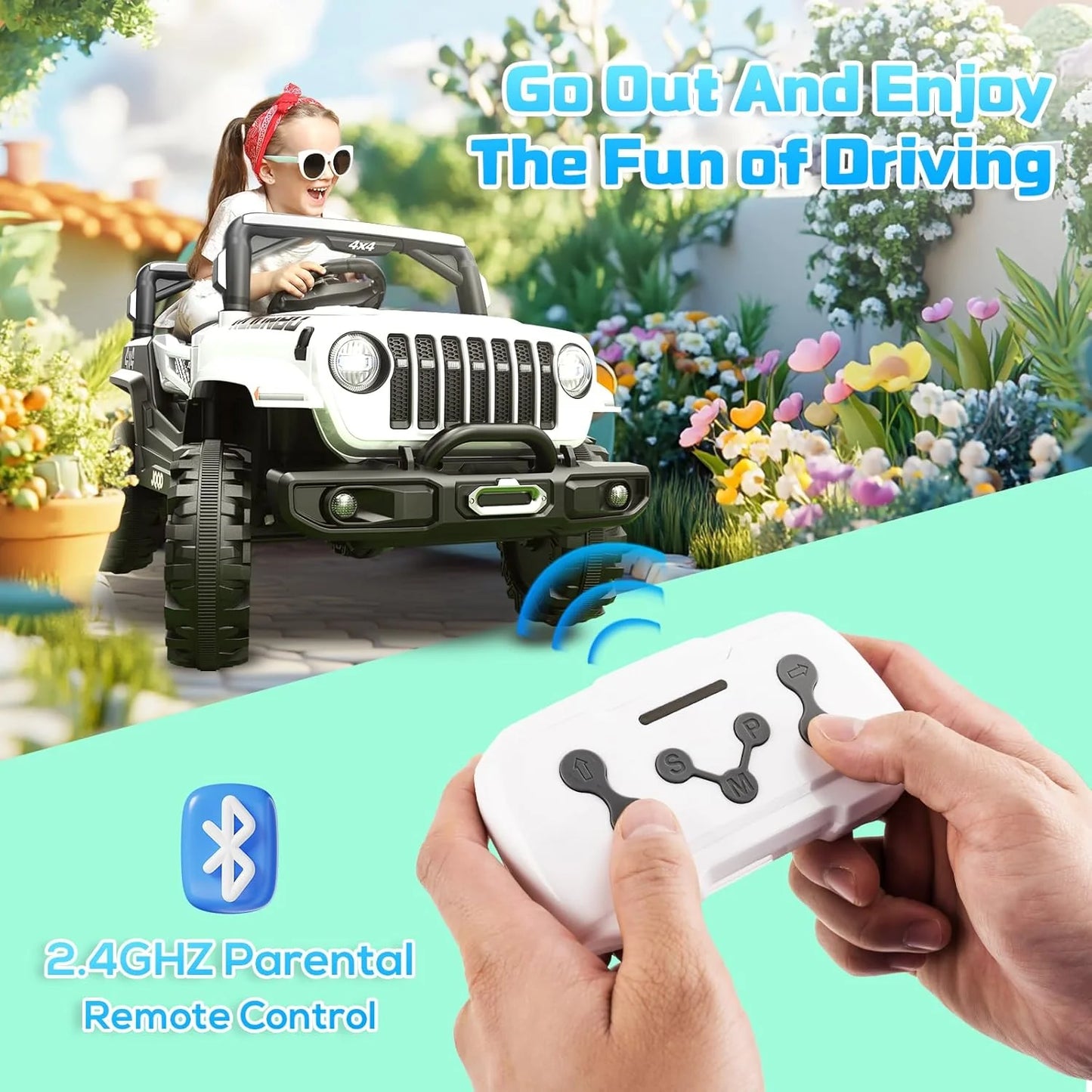 SEALIGHT 12V Children's Driving Truck Model 380 Watt Motor Emergency Braking Function