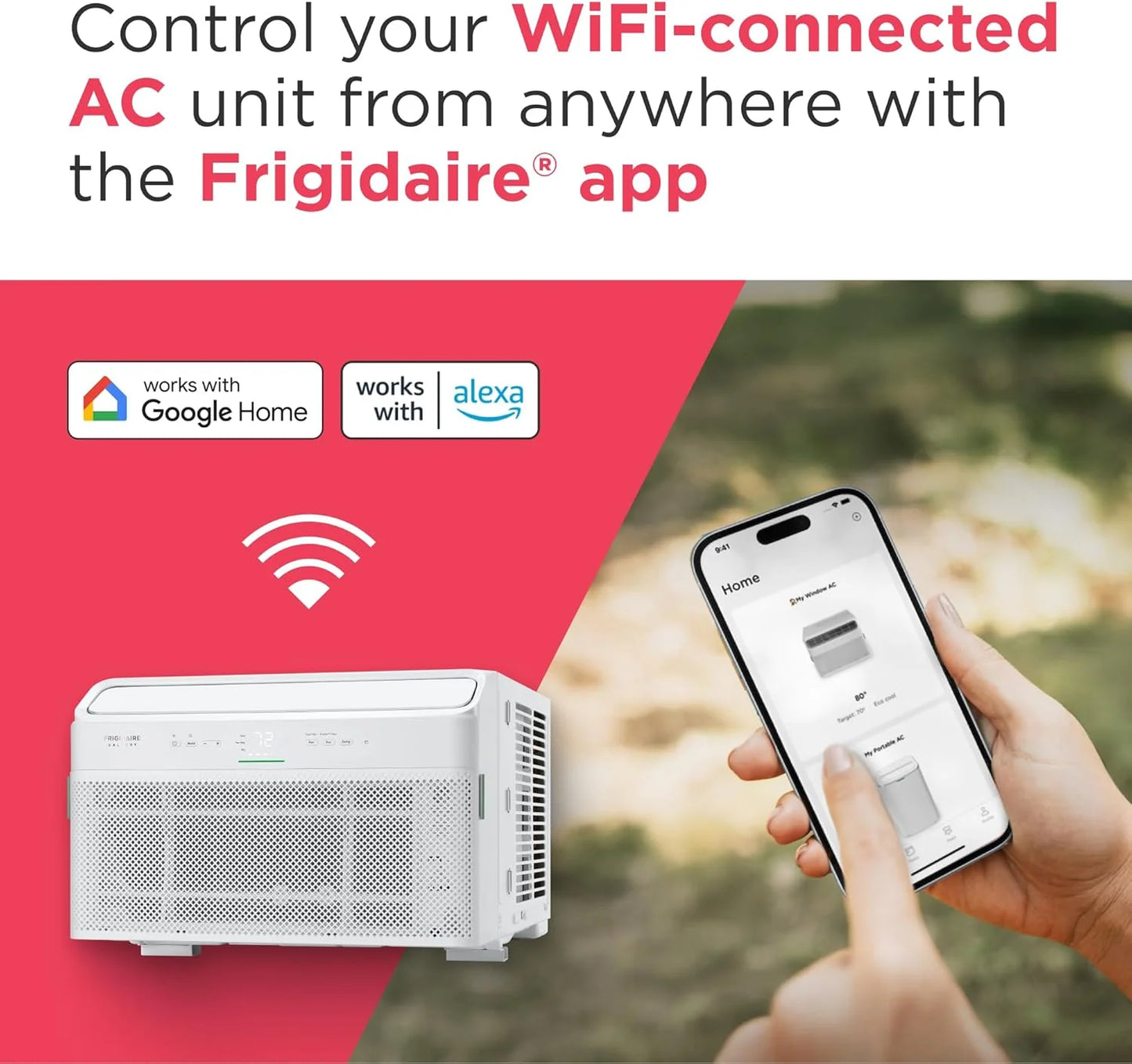 Frigidaire GHWQ103WC1 Inverter Quiet Temp Room Air Conditioner, 10,000 BTU with Wi-Fi Connected, Works with Alexa, Energy Star Certified, Easy-to-Clean Washable Filter, in White
