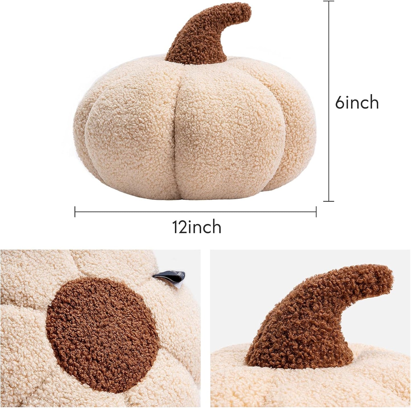 Teddy Fleece Pumpkin Throw Pillows