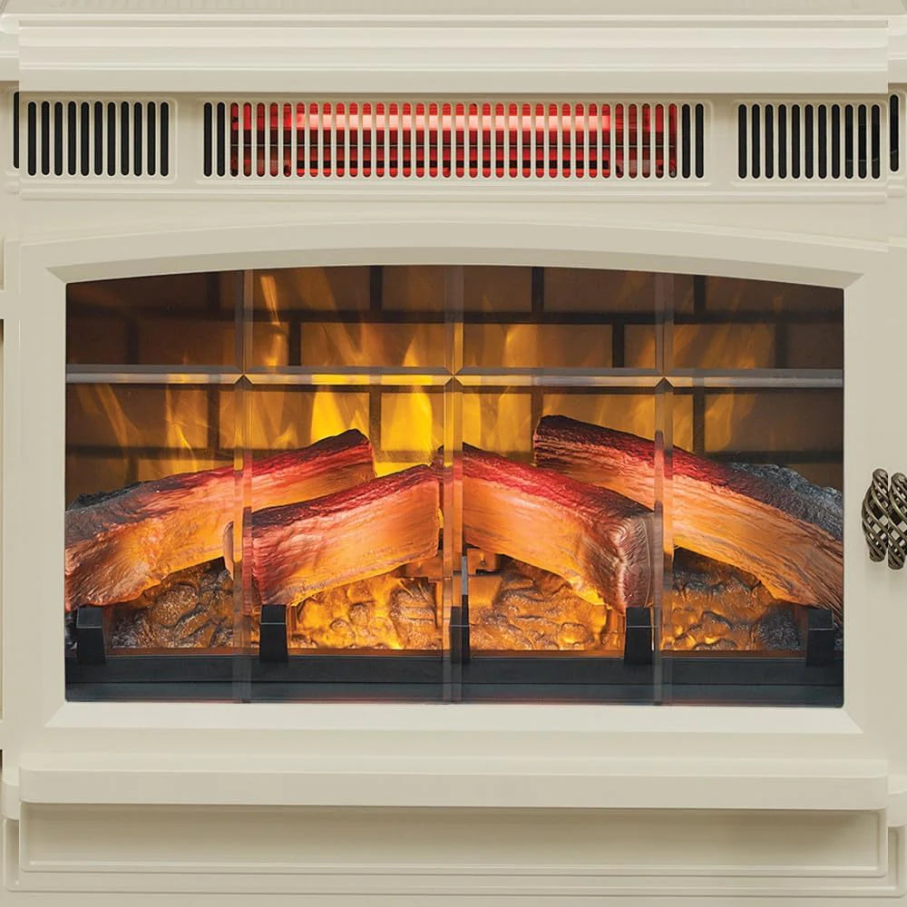 Freestanding Electric Fireplace Stove Heater with 3D Flame Effect for 1,000 Sq. Ft