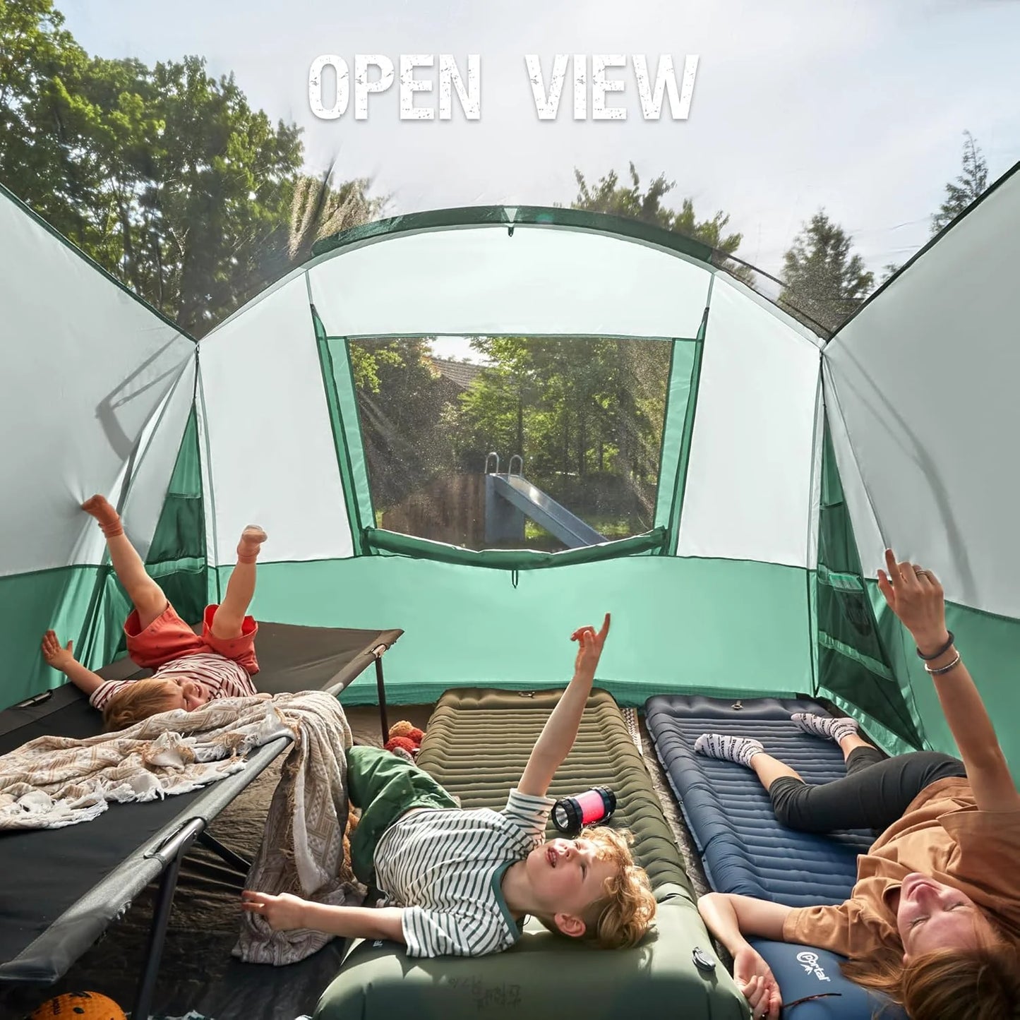 PORTAL 6/8/10 Person Family Camping Tent with Screen Room, Water Resistant Big Tunnel Tent with Rainfly, Large Family Tent for Outdoor Camping, Party