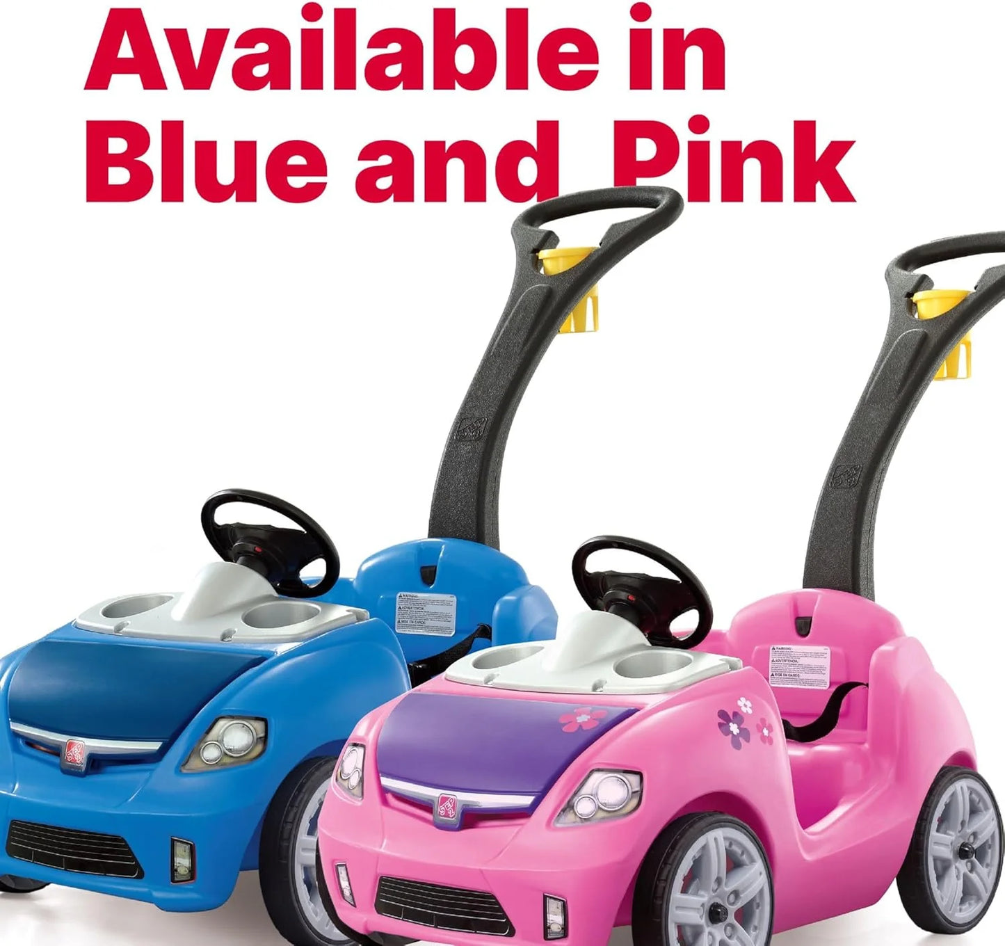 Step2 Whisper Ride II Ride On Push Toy Car, Pink – Ride On Car with Included Seat Belt, Easy Storage and Transport, Makes a Great Stroller Alternative