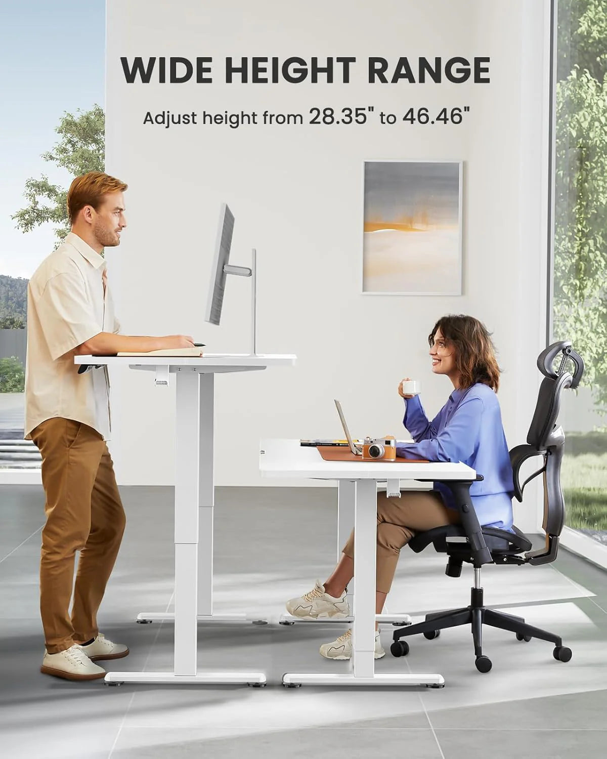 Height Adjustable Electric Standing Desk 47.2 x 23.6 Inches