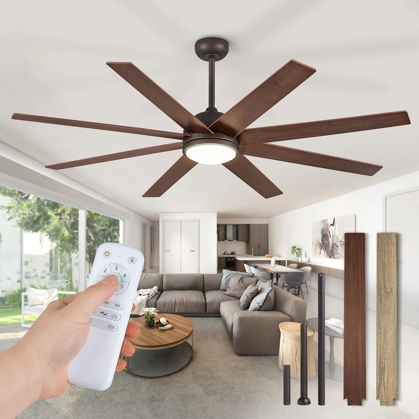 Ceiling Fan Indoor/Outdoor 8 Blades 65 inches