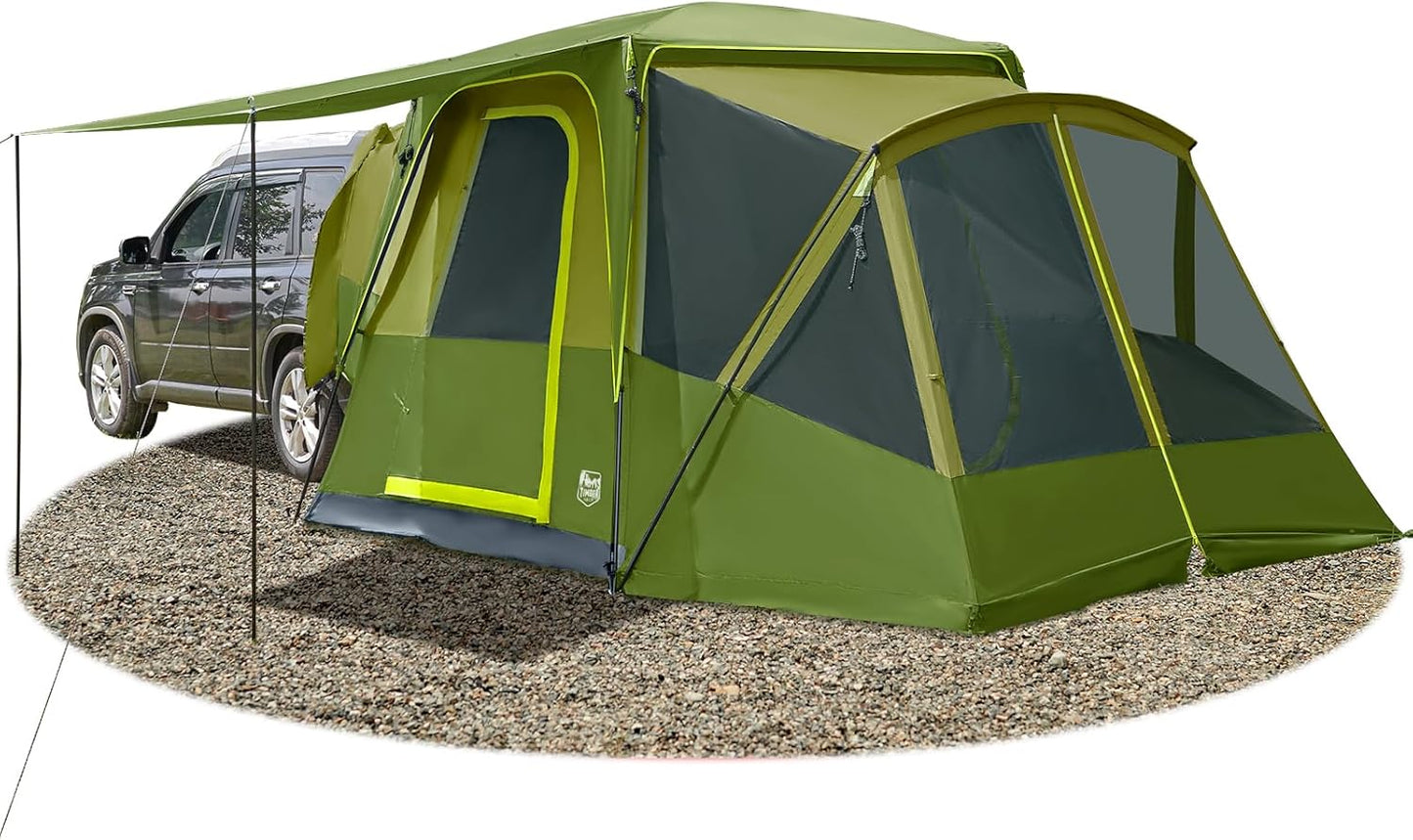 TIMBER RIDGE 5-9 Person SUV Tent with Screen Porch and Awning for Family Camping, Weather Resistant and Portable Van or Car Tent, Includes Rainfly and Storage Bag, 13' W X 10' L X 7.1' H
