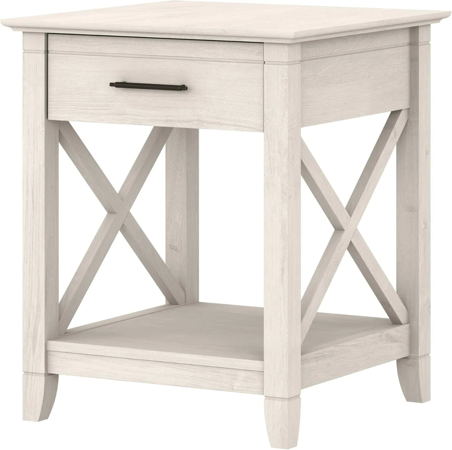 Key West Small End Table with Storage Modern Farmhouse Accent Shelf