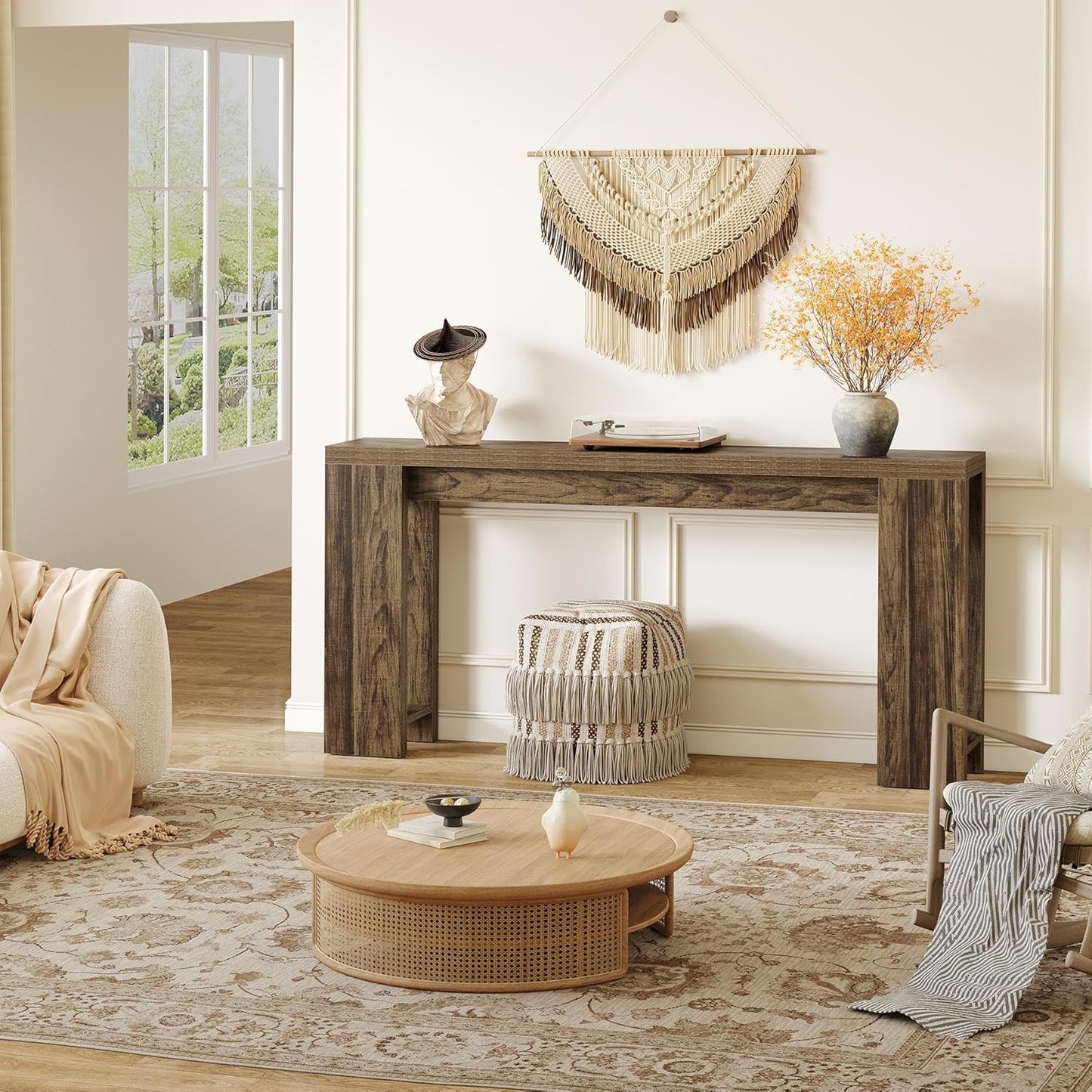 70.9-Inch Long Console Table Narrow Sofa Table Behind The Couch