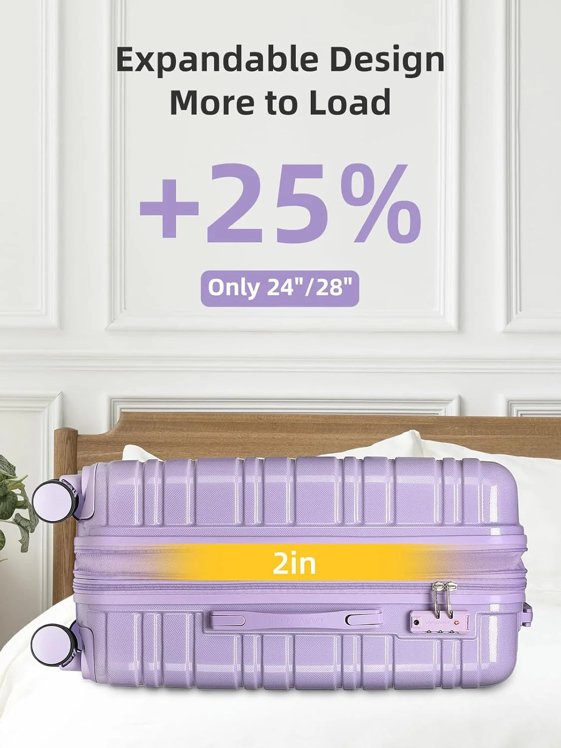 6-piece luggage set, expandable hardshell suitcase set with spinner wheels, lightweight rolling luggage set