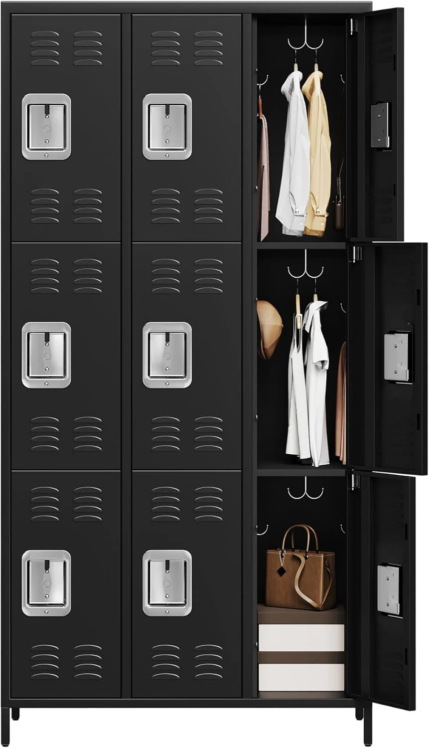 GAOMON Locker for Employees, 6 Doors Locker Cabinet with Hooks, Storage Locker