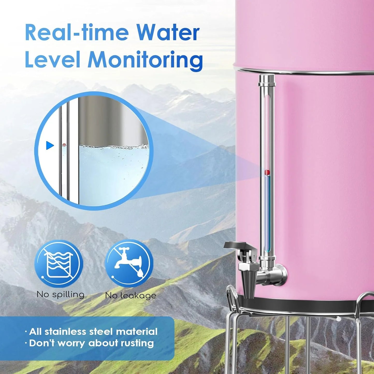 Purewell three-stage 0.01μm ultrafiltration gravity water filtration system 304