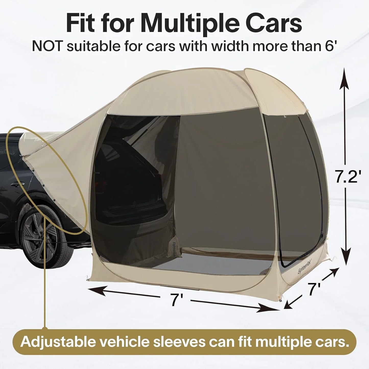 EighteenTek Tents Trunk tent suv car tent pop up automatically