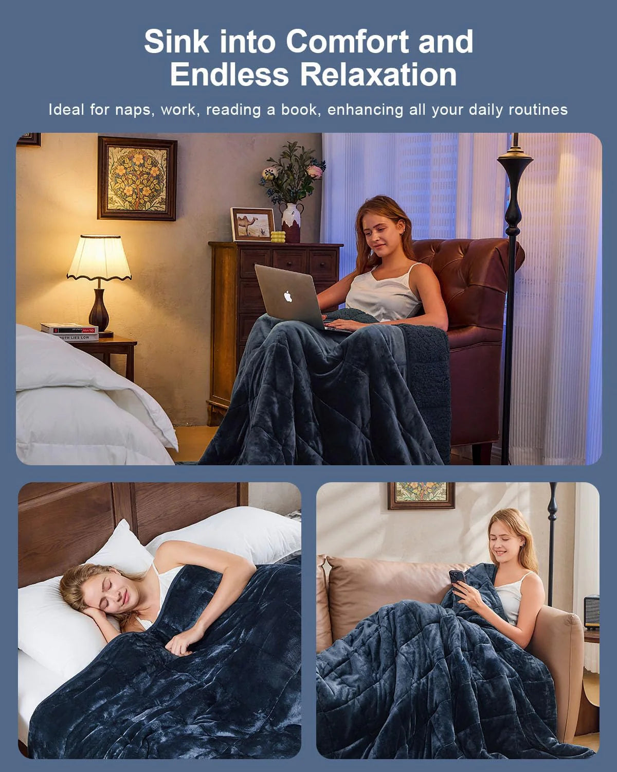 Sherpa Fleece Weighted Blanket 15 lbs 60"x 80"