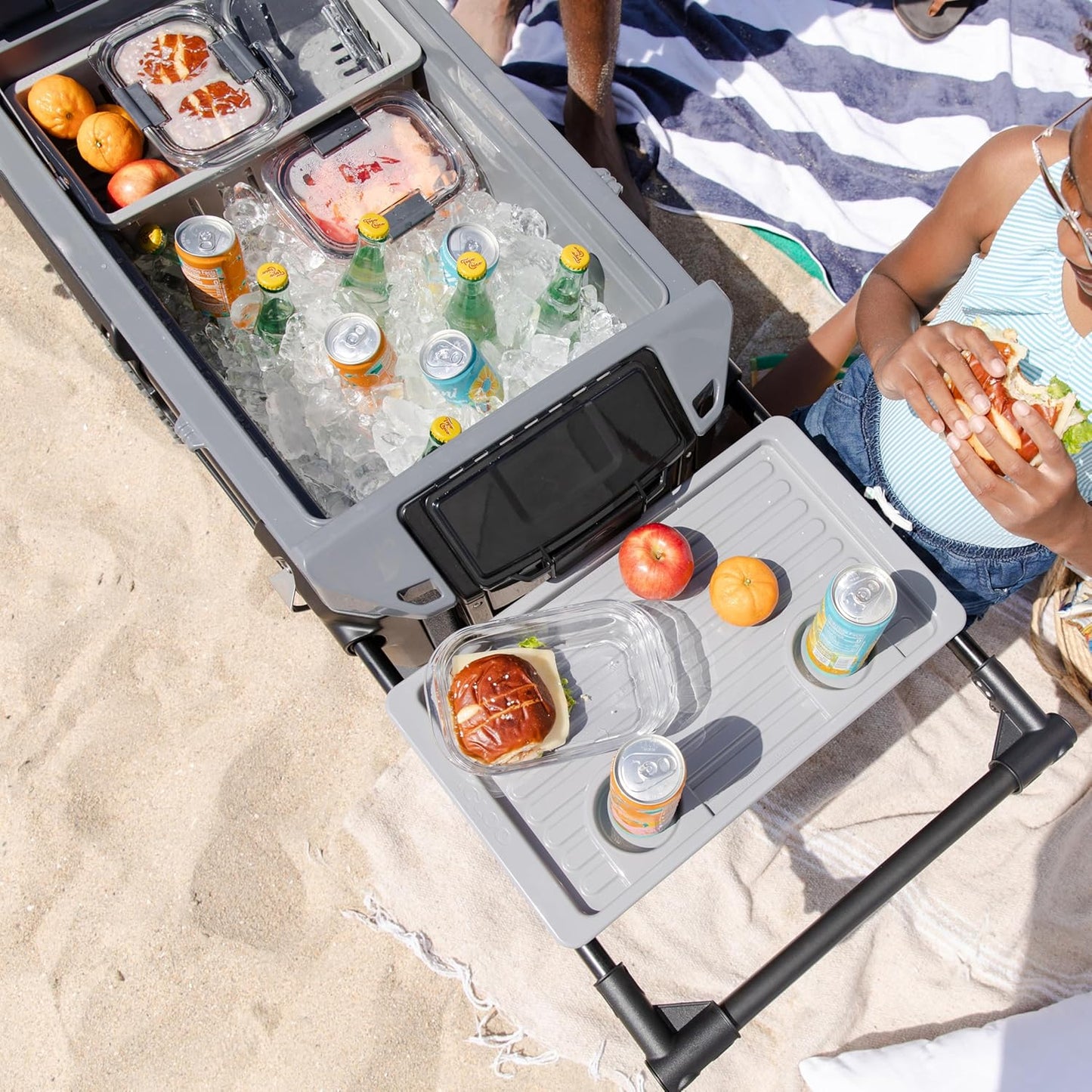 70Qt Wheeled Cooler, Insulated Hard Shell Ice Chest