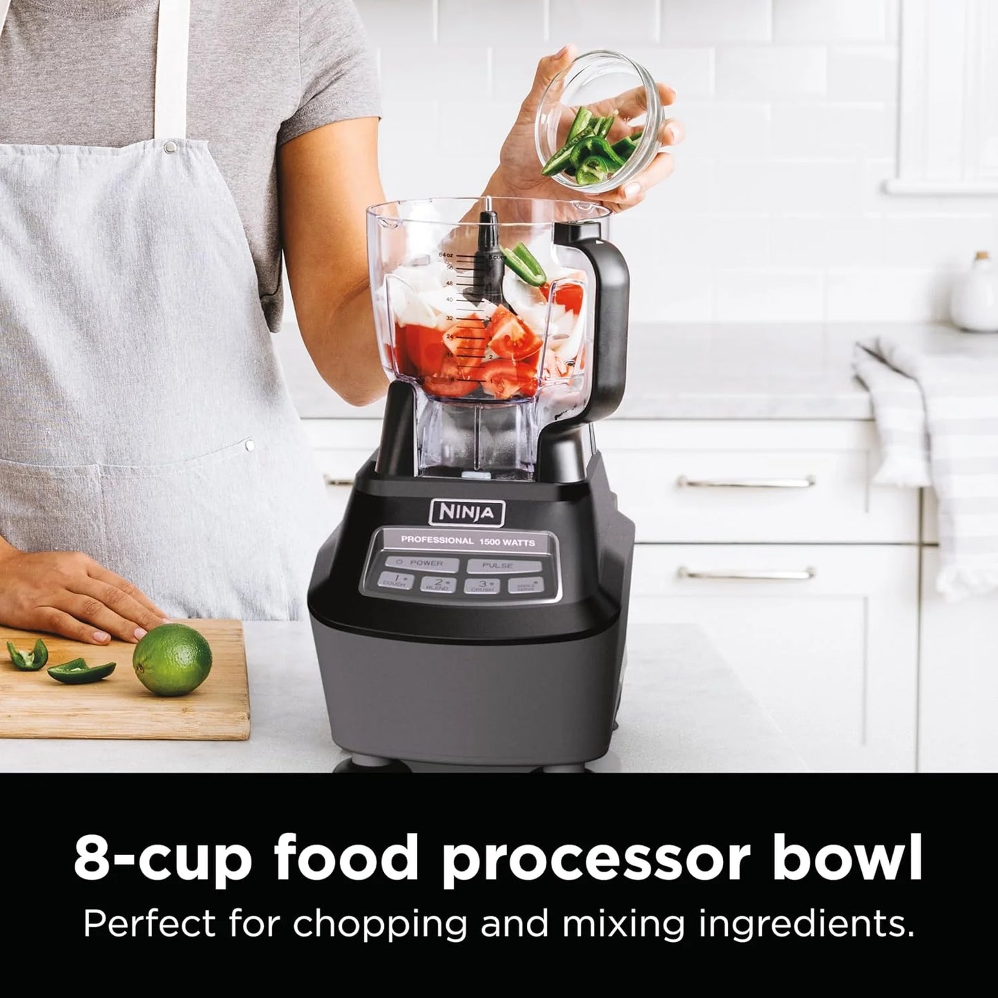 Ninja Mega Kitchen System, 1500-Watt, 72-Ounce Full-Size Blender and 8-Cup Food Processor with (2) 16-Ounce To-Go Cups