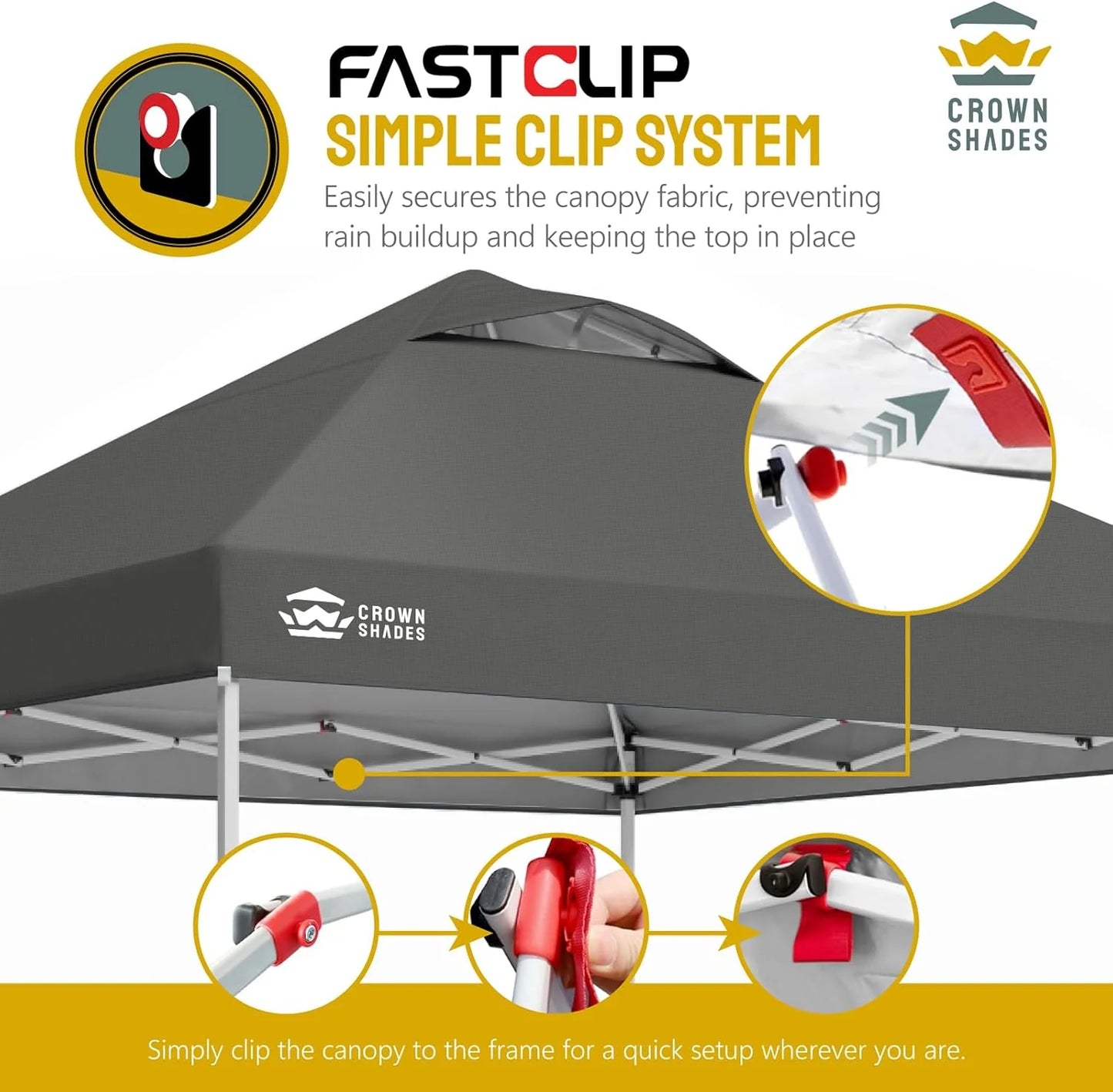 10x10 Pop-Up Awning - One-Click Installation Beach Tent - Outdoor Sunshade Silver Coated Top, 3 Heights and 4 Sand Pockets