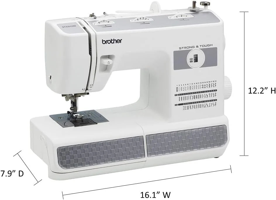 Sewing Machine, Strong & Tough, 37 Built-in Stitches, Free Arm Option, 6 Included Feet