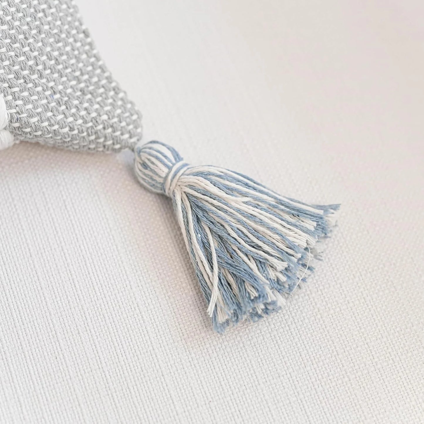 Blue Boho Decorative Throw Pillow Cover 20x20