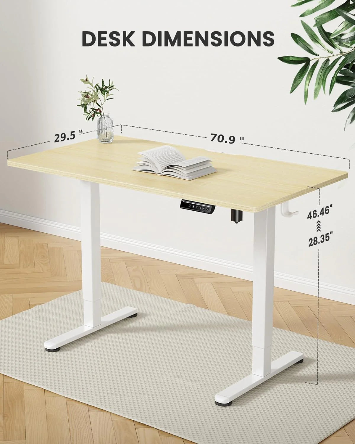 Height Adjustable Electric Standing Desk 47.2 x 23.6 Inches