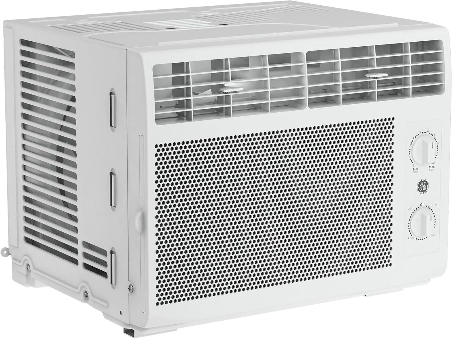 GE Window Air Conditioner Unit, 5,000 BTU for Small Rooms up to 150 sq ft. with Manual Adjustable Fan and Cooling Settings, Perfect for Small Bedroom or Living Room, Easy Install Kit Included, White