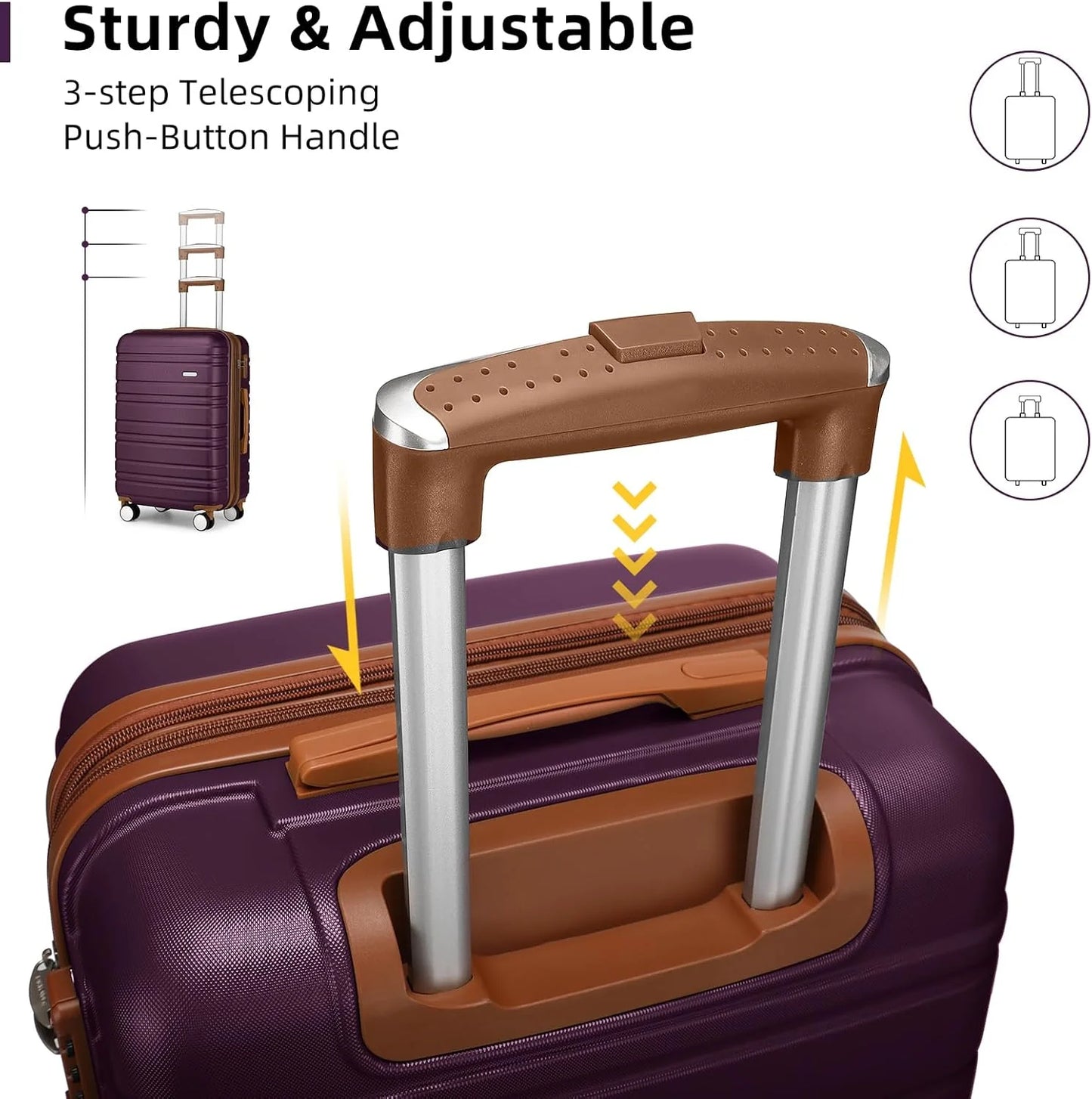 6-piece luggage set, expandable hardshell suitcase set with spinner wheels, lightweight rolling luggage set