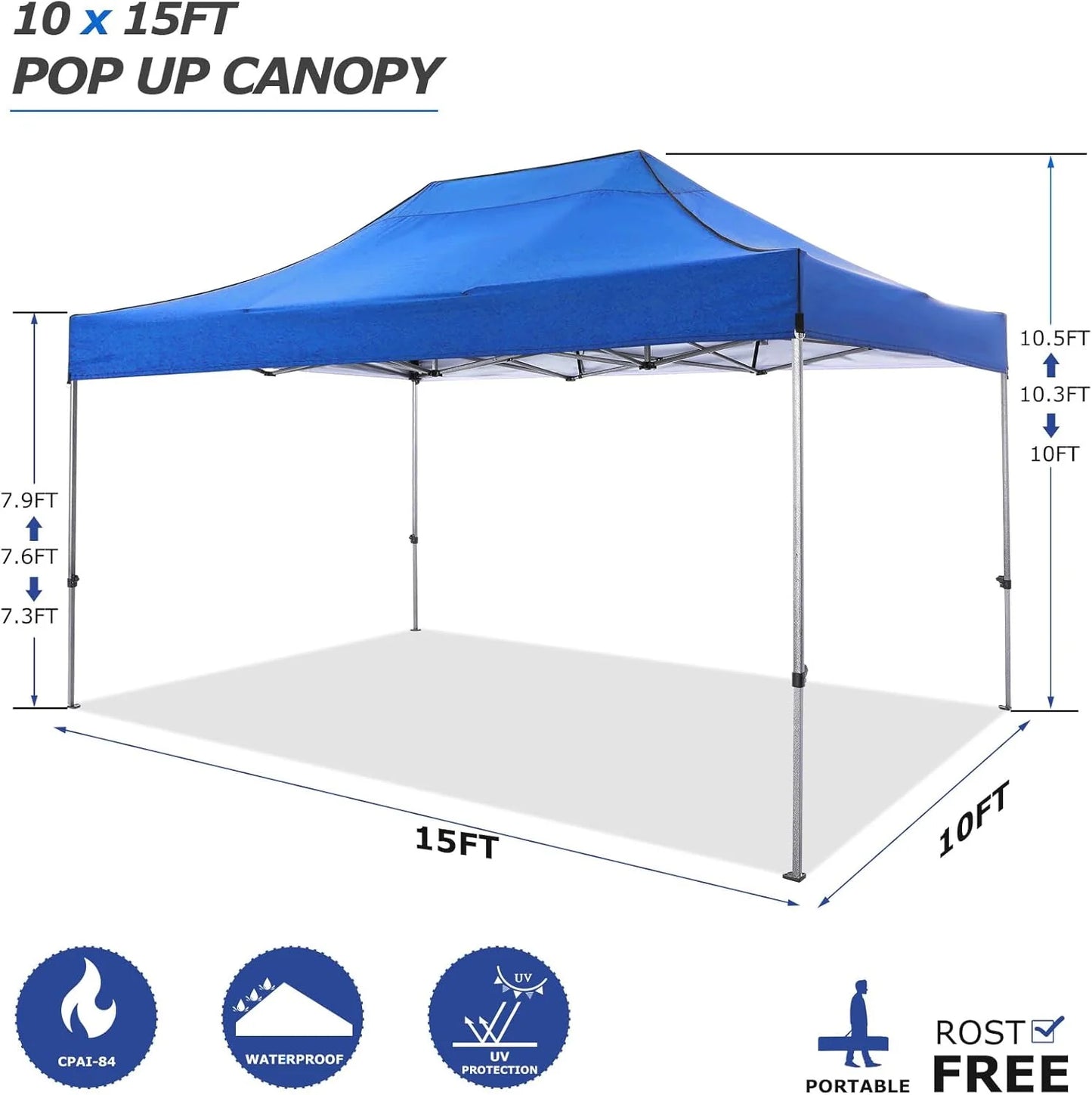 COBIZI 10x20 Heavy Duty Pop up Canopy Tent with 6 sidewalls Easy Up Commercial Outdoor Canopy Wedding Party Tents for Parties All Season Wind & Waterproof Gazebo with Roller Bag,Black(Frame Thickened)
