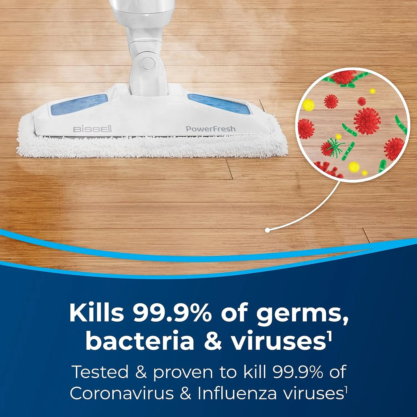 Power Fresh Steam Mop with Natural Sanitization, Floor Steamer, Tile Cleaner, and Hard Wood Floor Cleaner with Flip-Down Easy Scrubber, 1940A