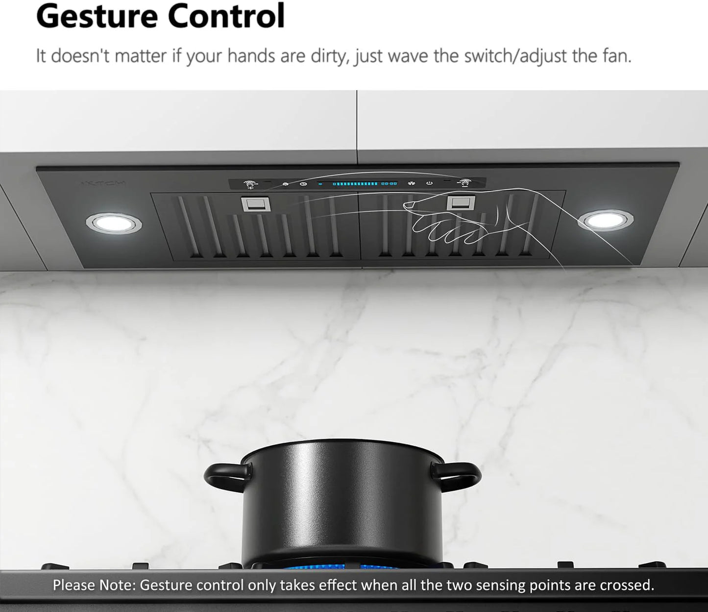 IKTCH 30" Built-in/Plug-in Range Hood 900 CFM, Ducted/Ductless Convertible Ducted, Stainless Steel Kitchen Range Hood