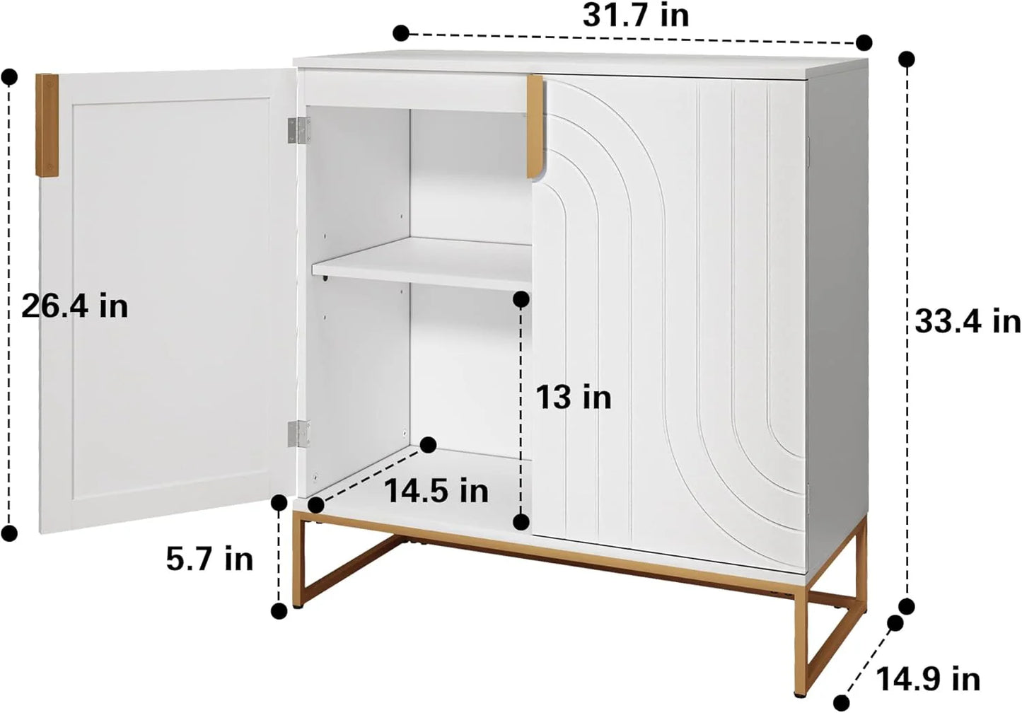 Accent Wood Grain Cabinet with 2 Doors