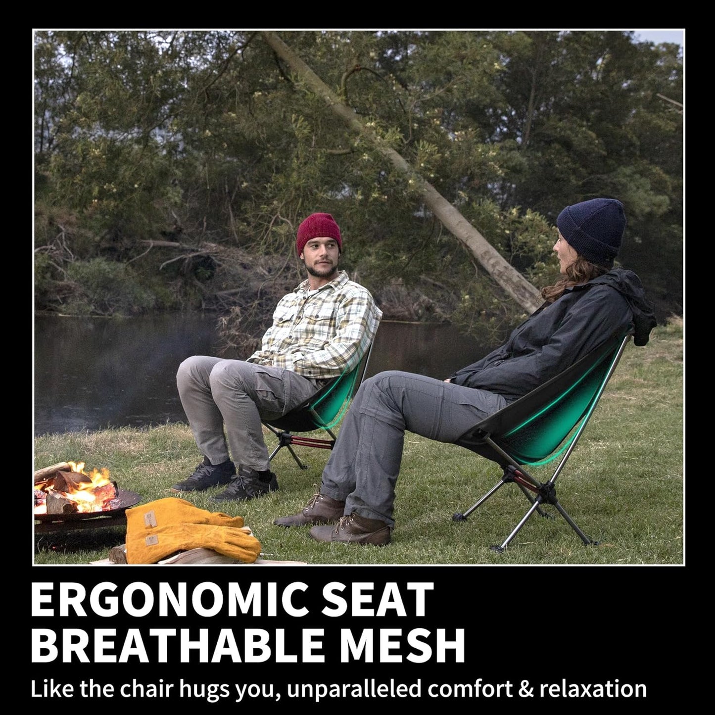 Ultralight Camping Chair 2.12 lbs Portable Backpacking Chair Folding Hiking Chair