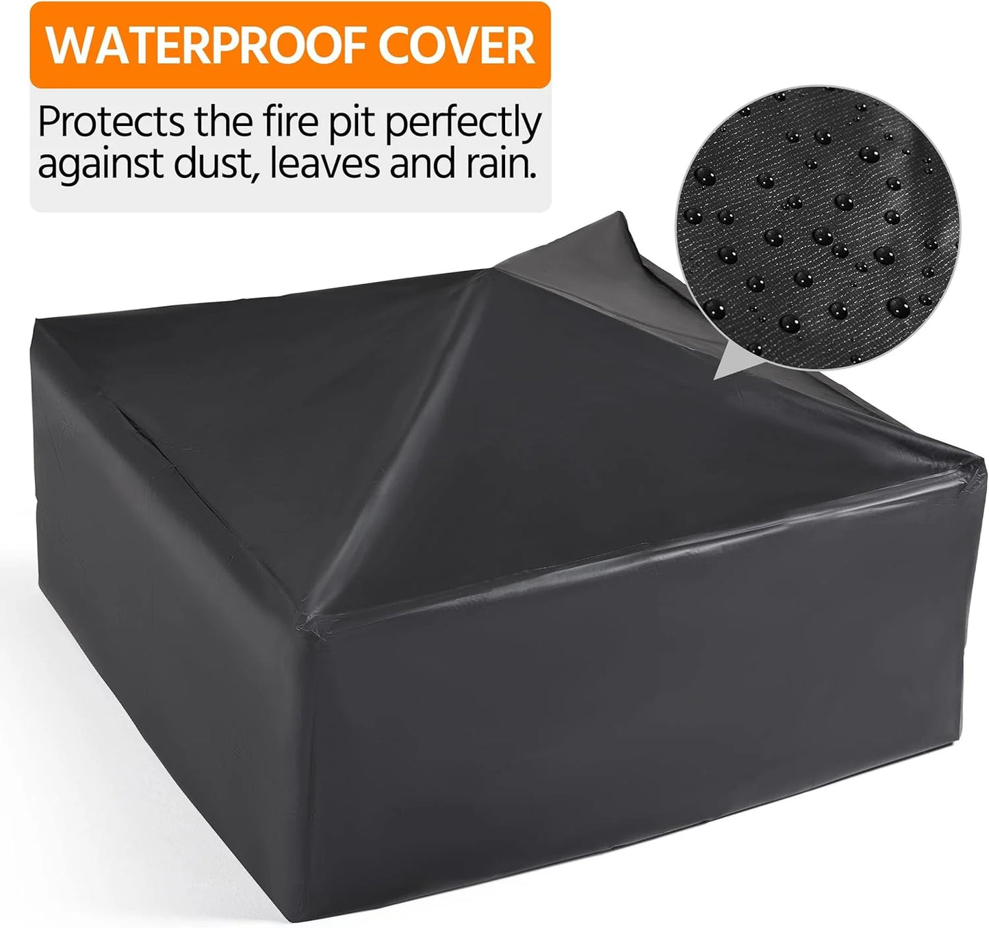 Yaheetech Multifunctional Fire Pit Table 32in Square Metal Firepit Stove Backyard Patio Garden Fireplace for Camping, Outdoor Heating, Bonfire and Picnic