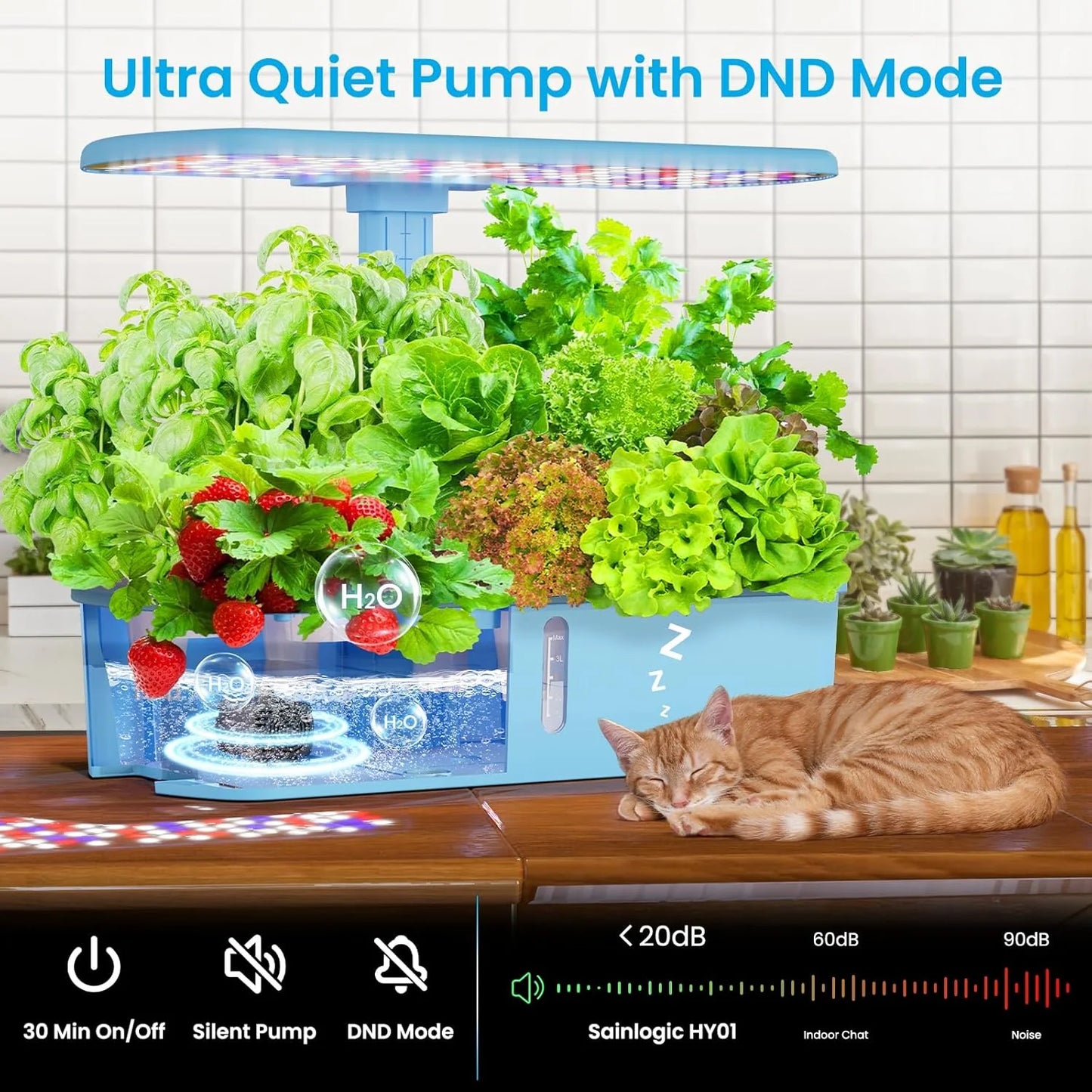 Hydroponic Planting System Kit, 12 Watering Planters, Smart Indoor Garden with APP and WiFi Connection