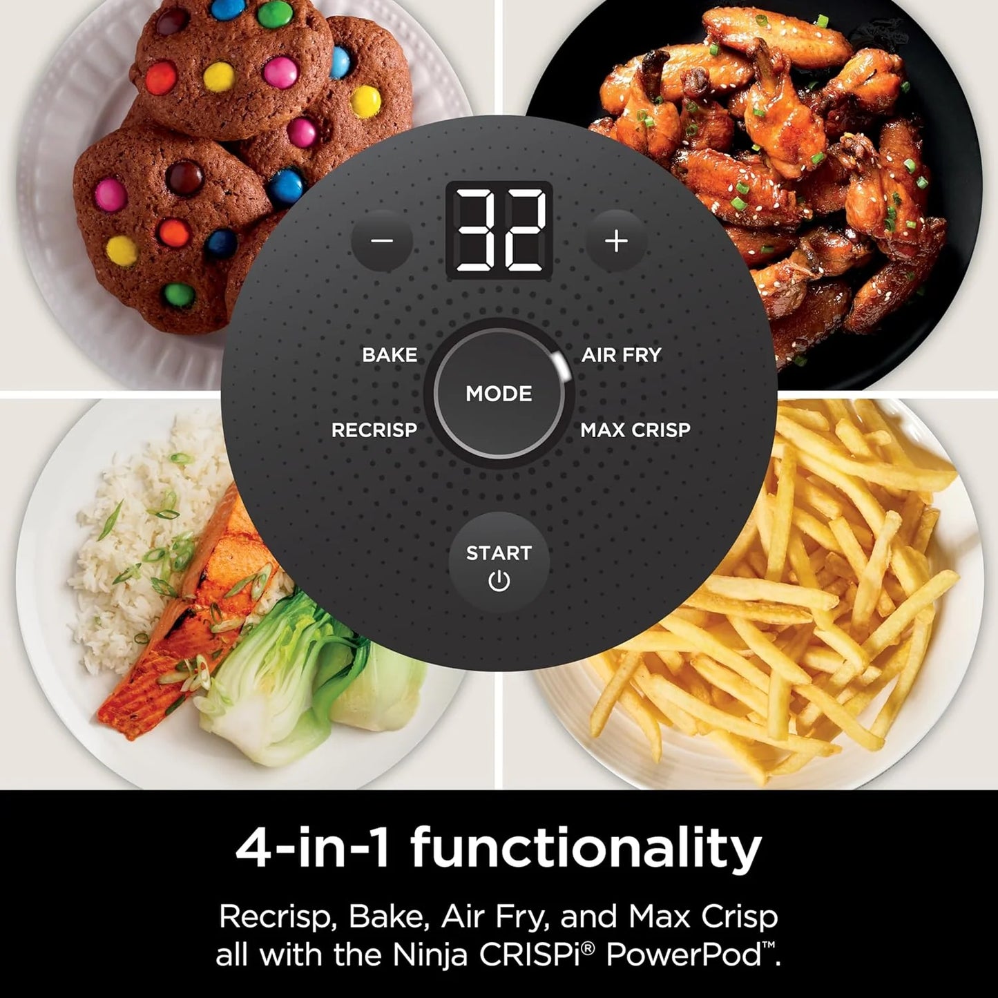 Ninja Crispi 4-in-1 Portable Glass Air Fryer Cooking System, 1500W, 4QT & 6-Cup TempWare Glass Containers with Storage Lids, Microwave, Freezer & Dishwasher Safe