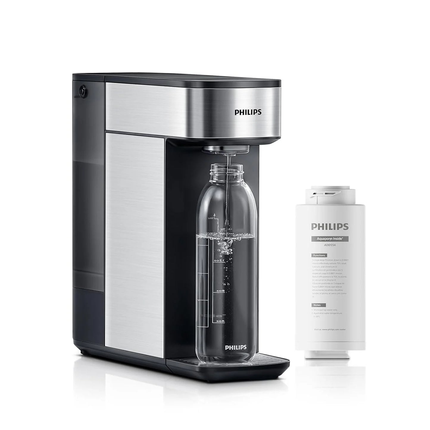Reverse osmosis water filter countertop, Philips 5-inch water filtration system purifier