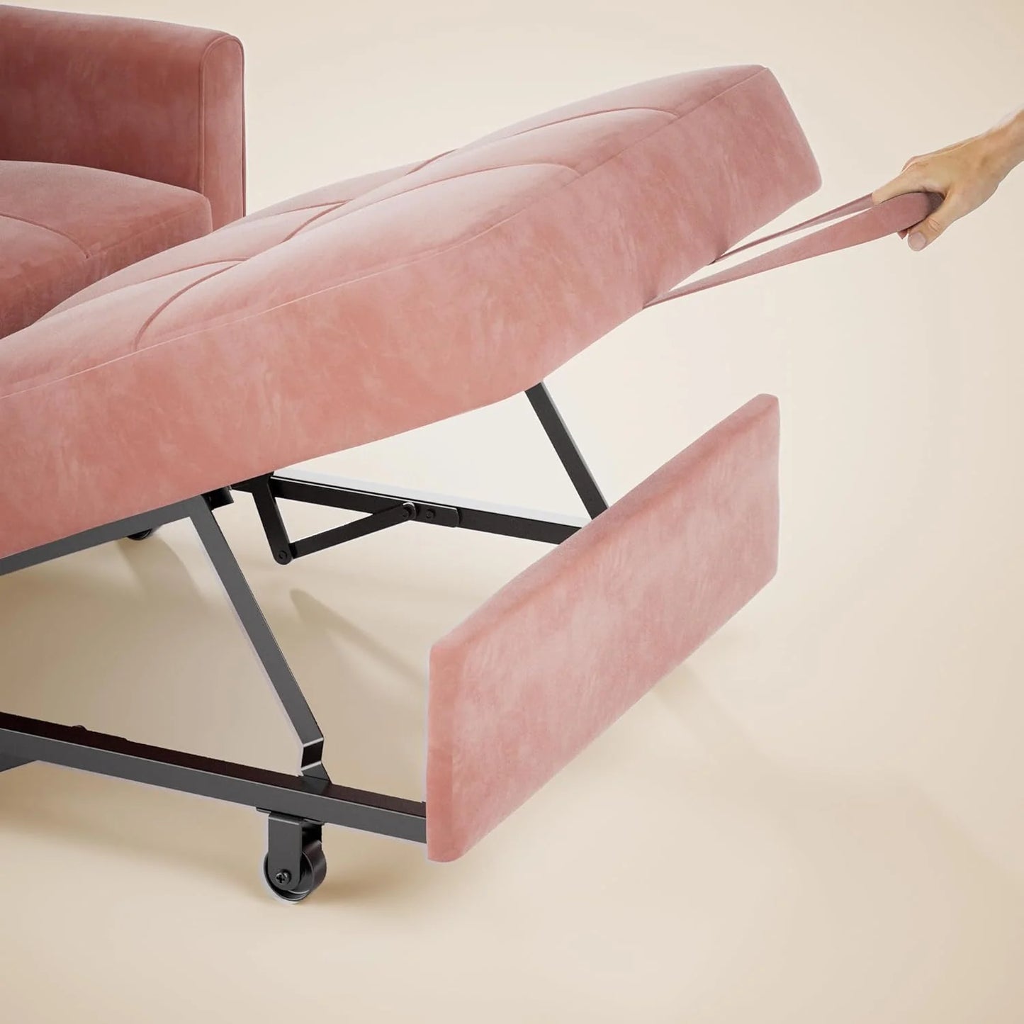 Sofa Bed Chair 3 in 1 Convertible, Pullout Single Sleeper Chair Bed with Adjustable Backrest, Spacious Multifunctional Sofa Couches