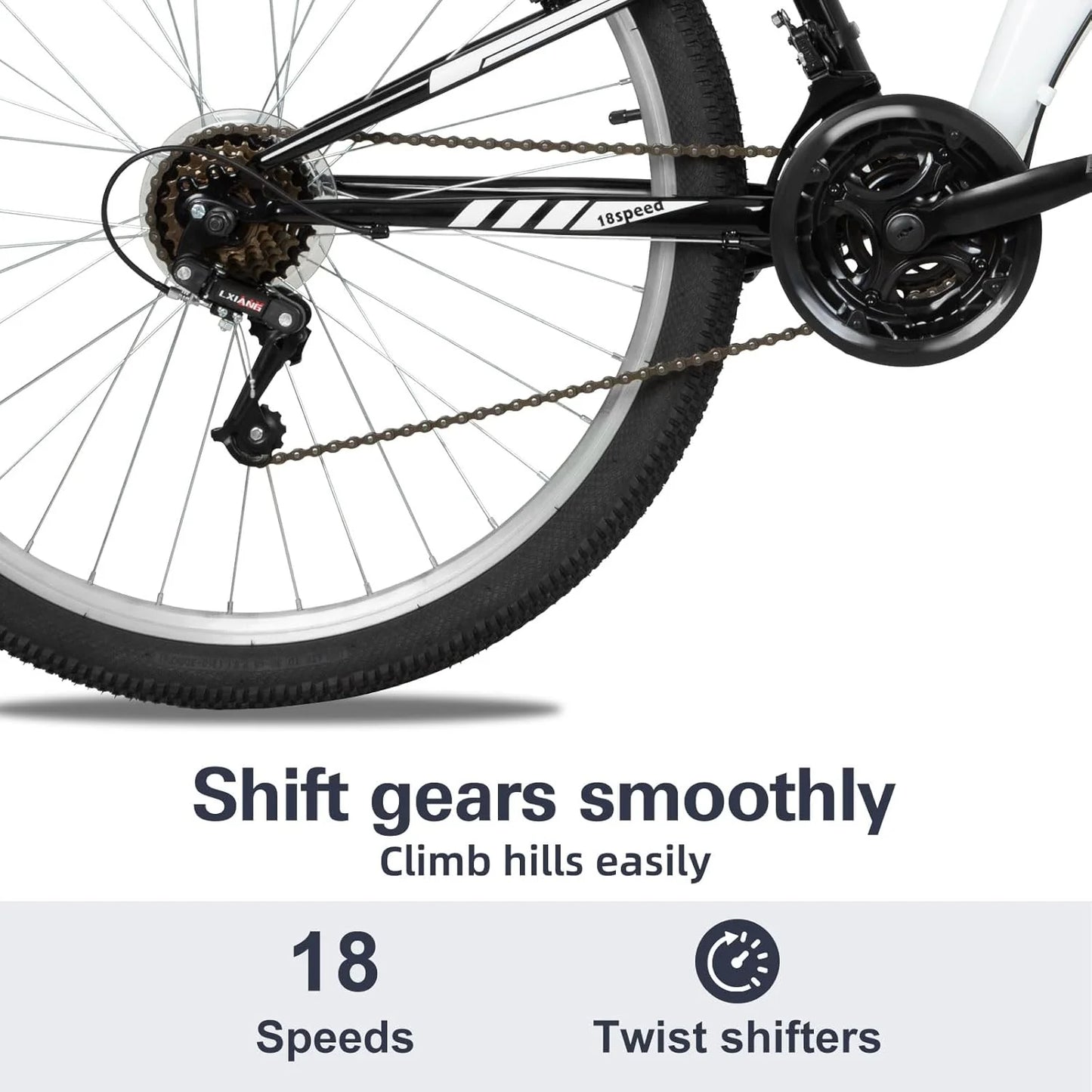 WEIZE Mountain Bike, 26 27.5 inch Outdoor Hybrid Bikes,18-Speed/High-Carbon Steel/Dual Full Suspension, Adjustable Ergonomic Seat for Men Women Adult, MTB Bicycle with Suspension Fork,Sleek Colors